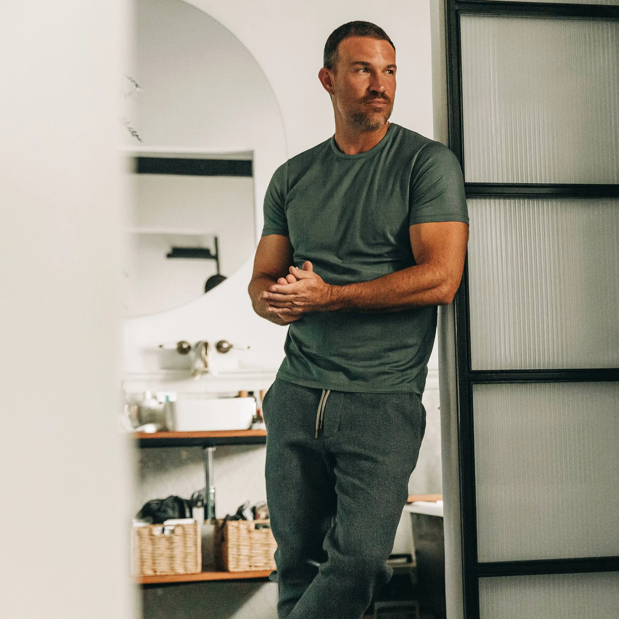 The Merino Tee in Sea Green sold by Taylor Stitch product image thumbnail 4