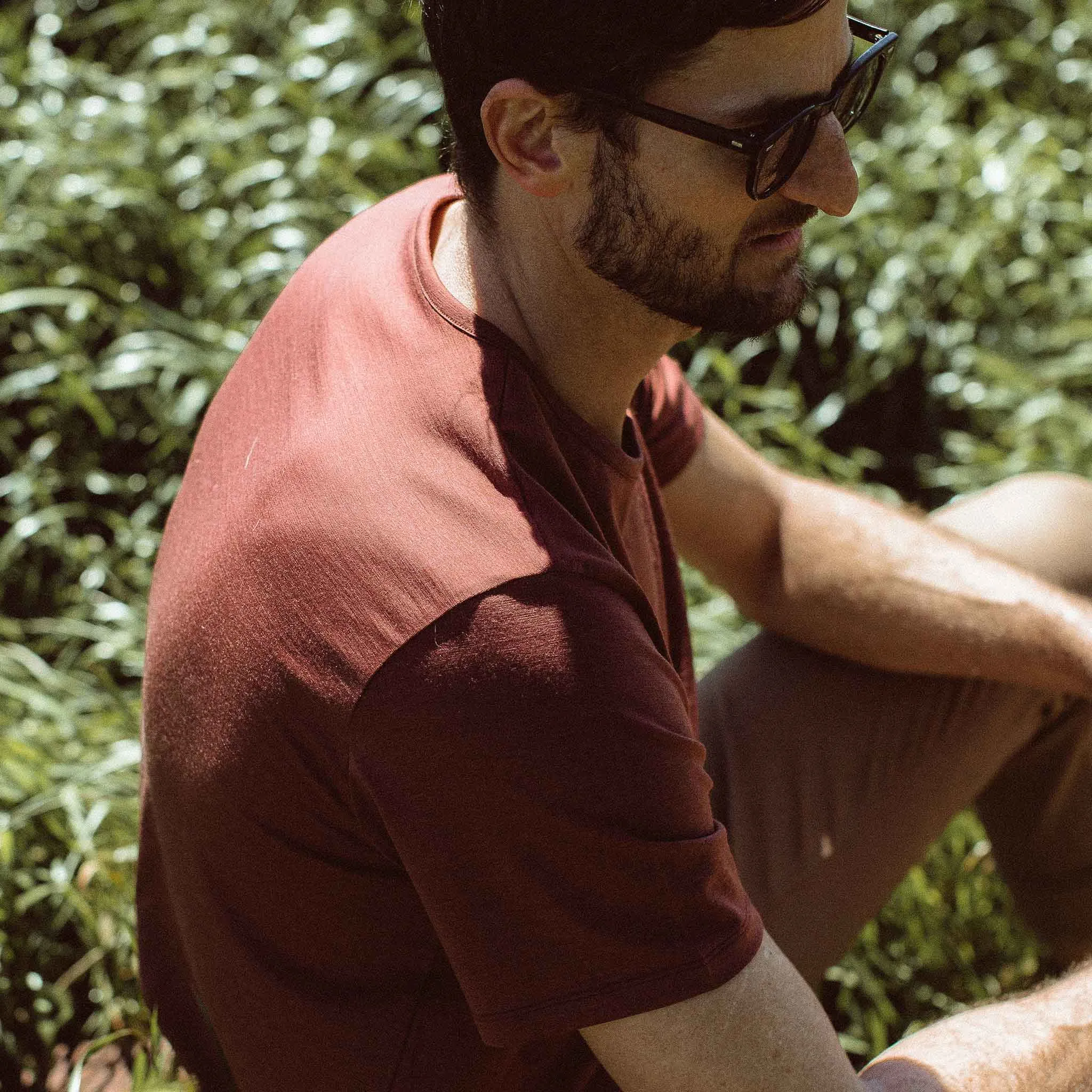 The Antoni Tee in Heather Brick sold by Taylor Stitch product image thumbnail 5