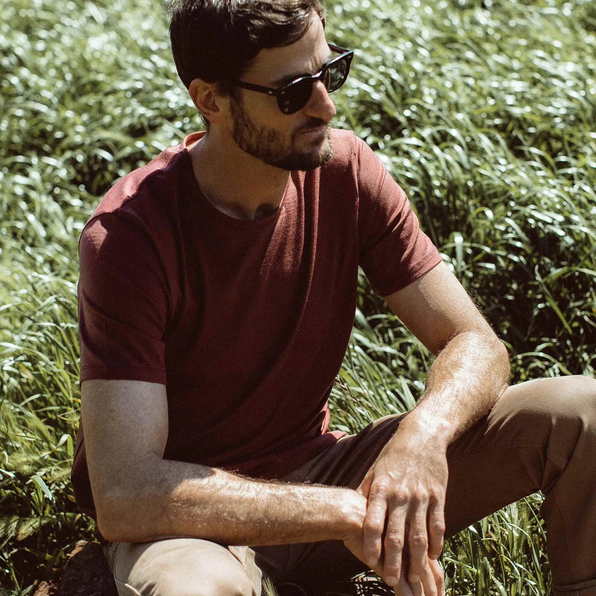 The Antoni Tee in Heather Brick sold by Taylor Stitch product image thumbnail 3