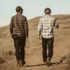 The Moto Utility Shirt in Ash & Natural Plaid sold by Taylor Stitch