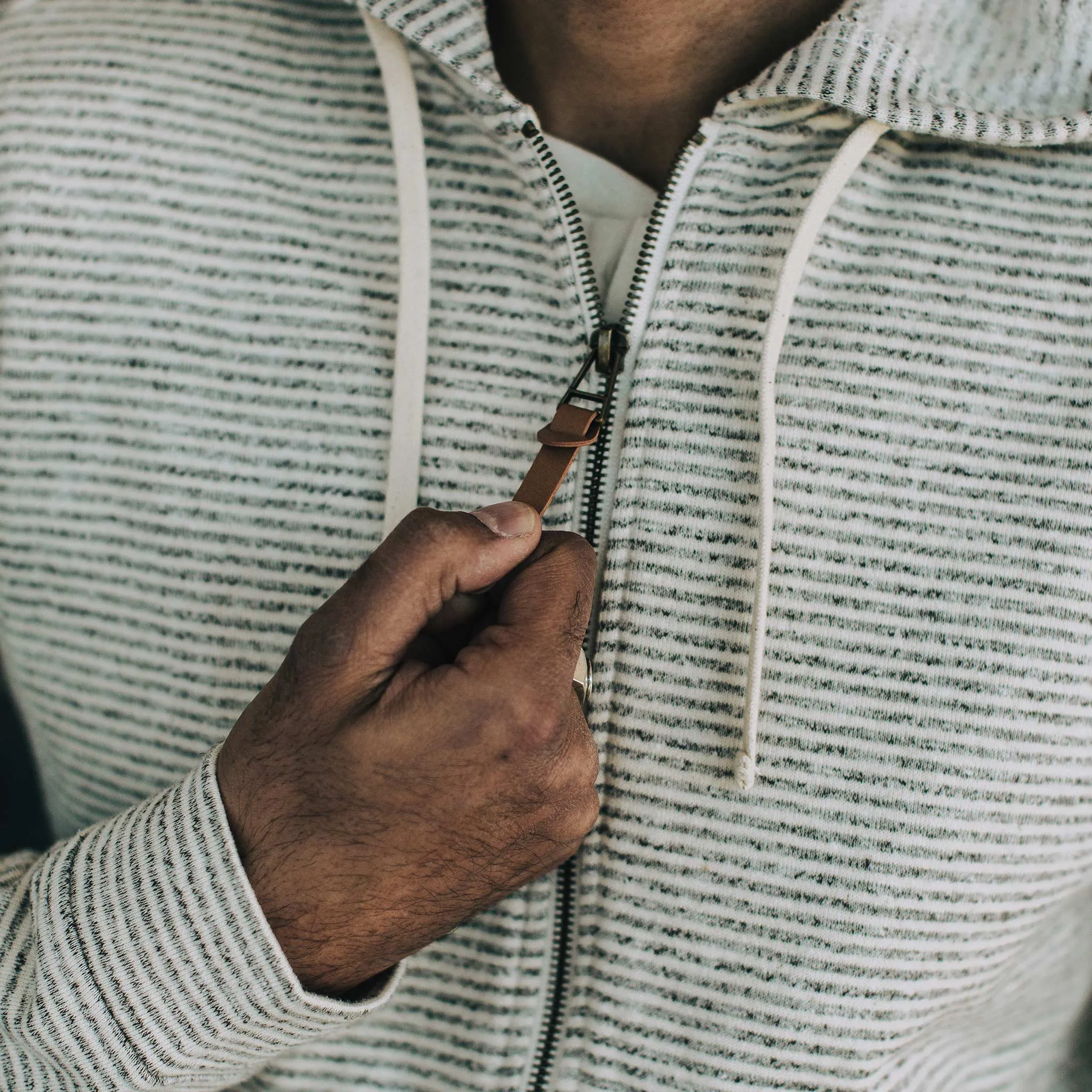 The Après Hoodie in Natural Hemp Stripe sold by Taylor Stitch product image thumbnail 5