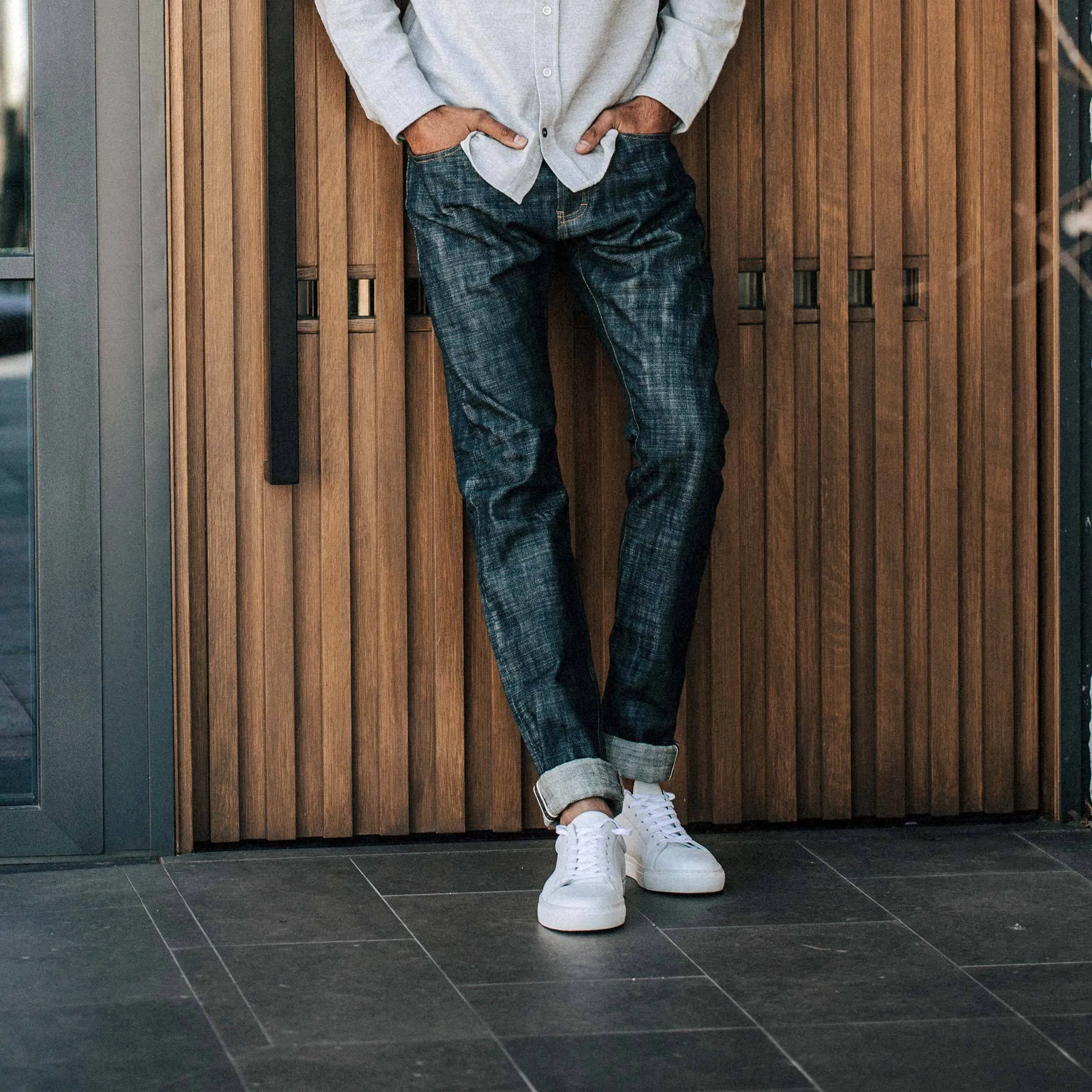 The Slim Jean in Green Cast Selvage sold by Taylor Stitch product image thumbnail 2