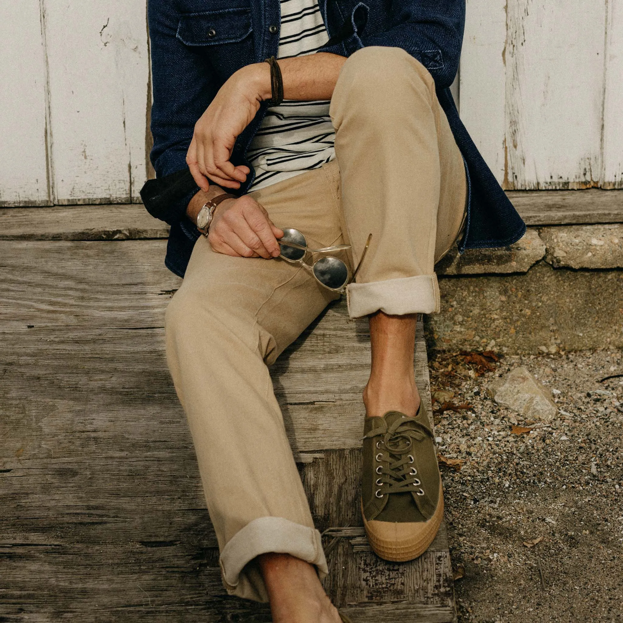 The Democratic All Day Pant in Light Khaki Broken Twill sold by Taylor Stitch product image thumbnail 4