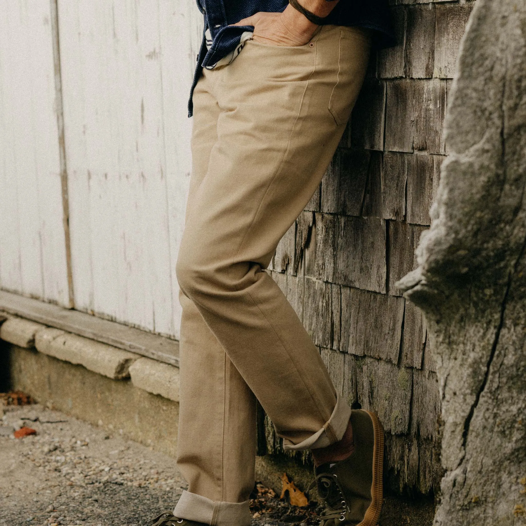 The Democratic All Day Pant in Light Khaki Broken Twill sold by Taylor Stitch product image thumbnail 3