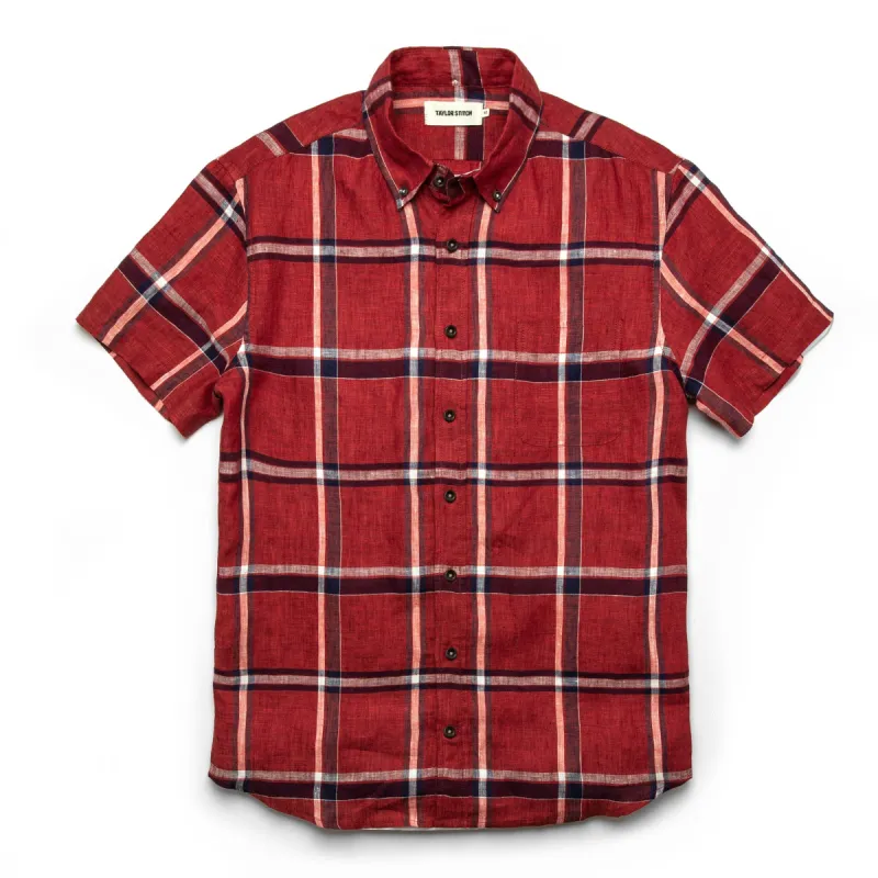 The Short Sleeve Jack in Crimson Plaid sold by Taylor Stitch