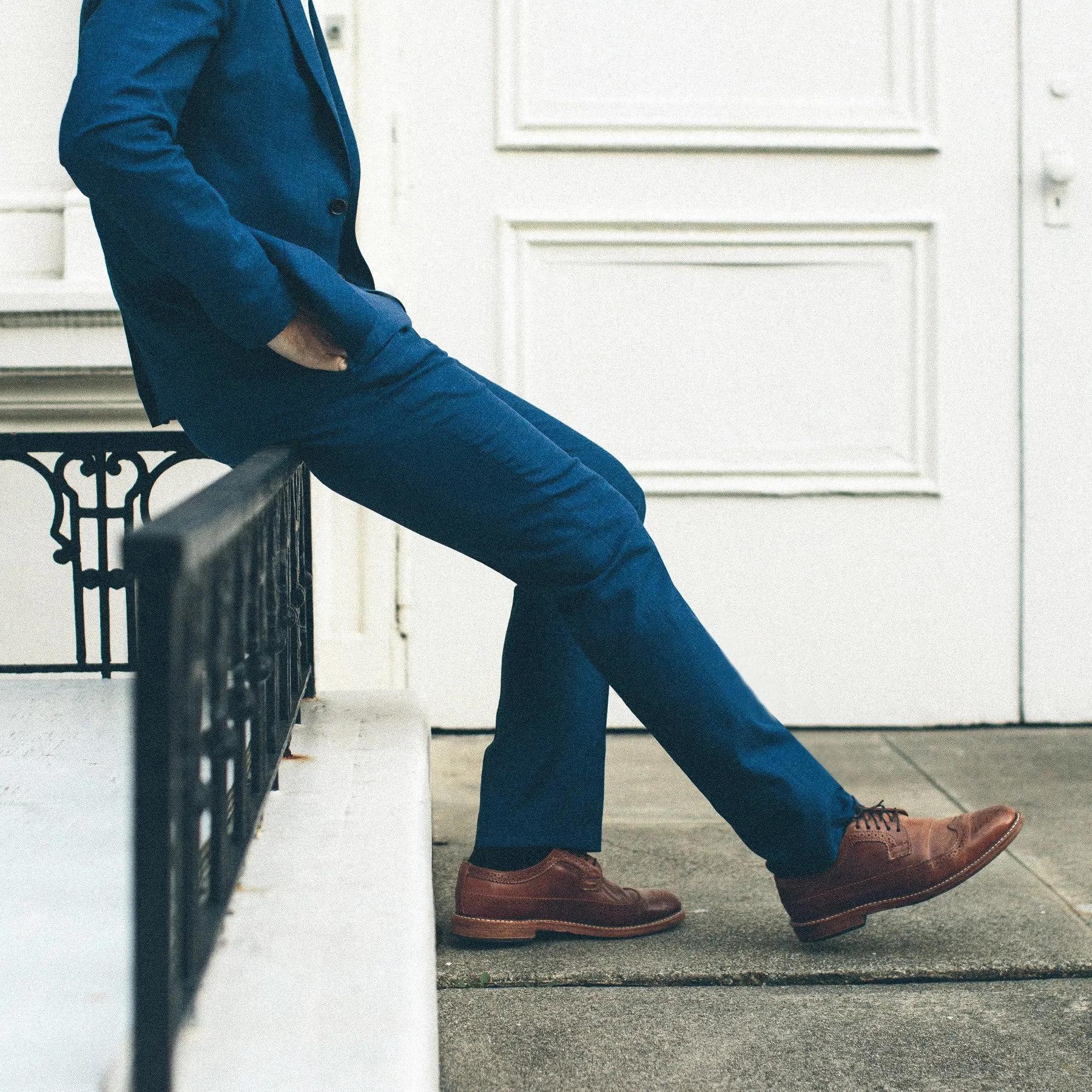 The Telegraph Trouser in Cobalt sold by Taylor Stitch product image thumbnail 4