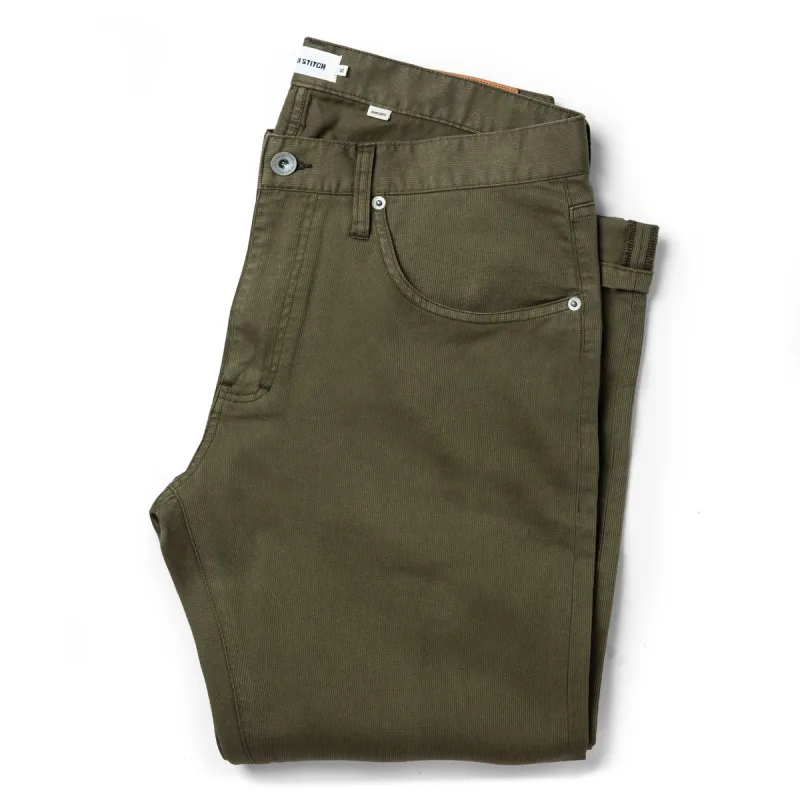The Democratic All Day Pant in Olive Bedford Cord sold by Taylor Stitch