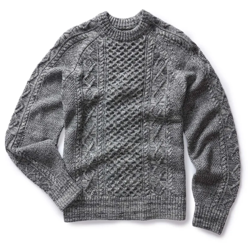 The Orr Sweater in Marled Coal Merino made by Taylor Stitch