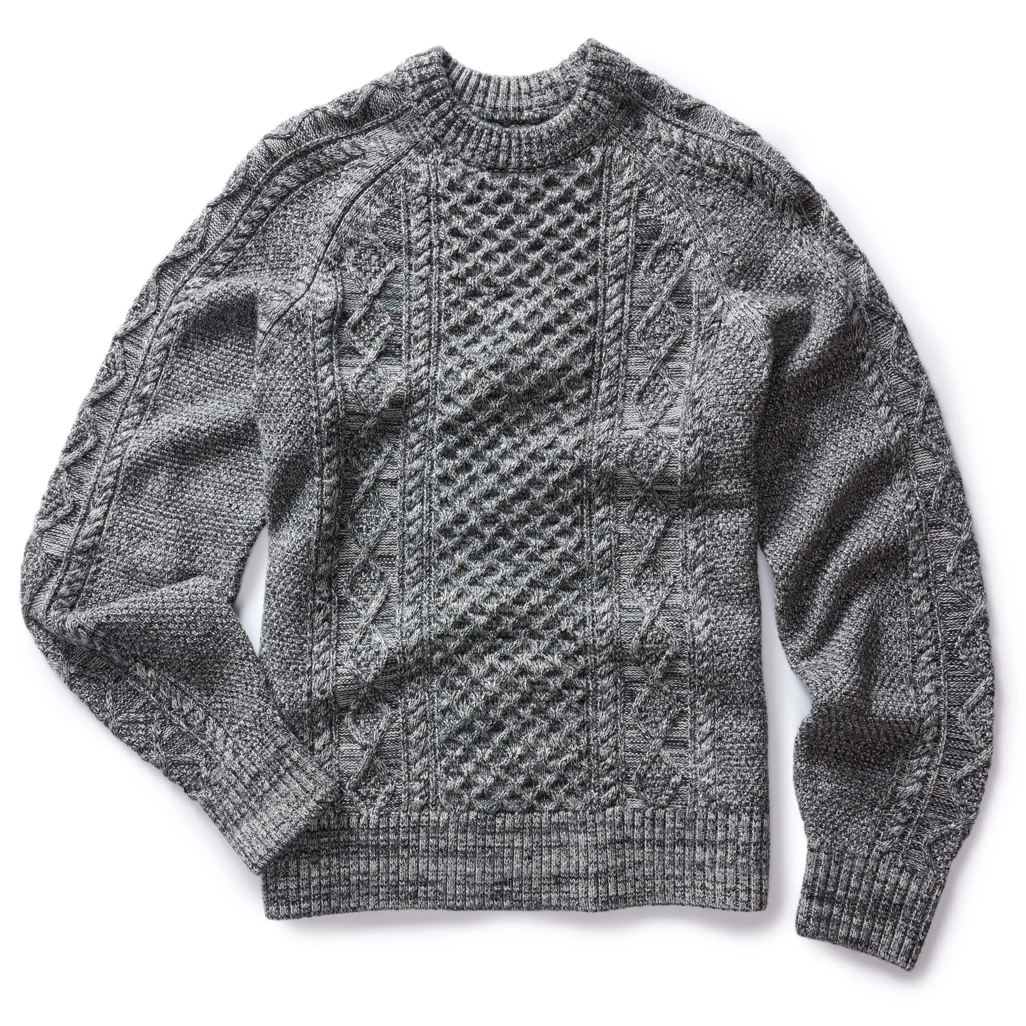 The Orr Sweater in Marled Coal Merino sold by Taylor Stitch