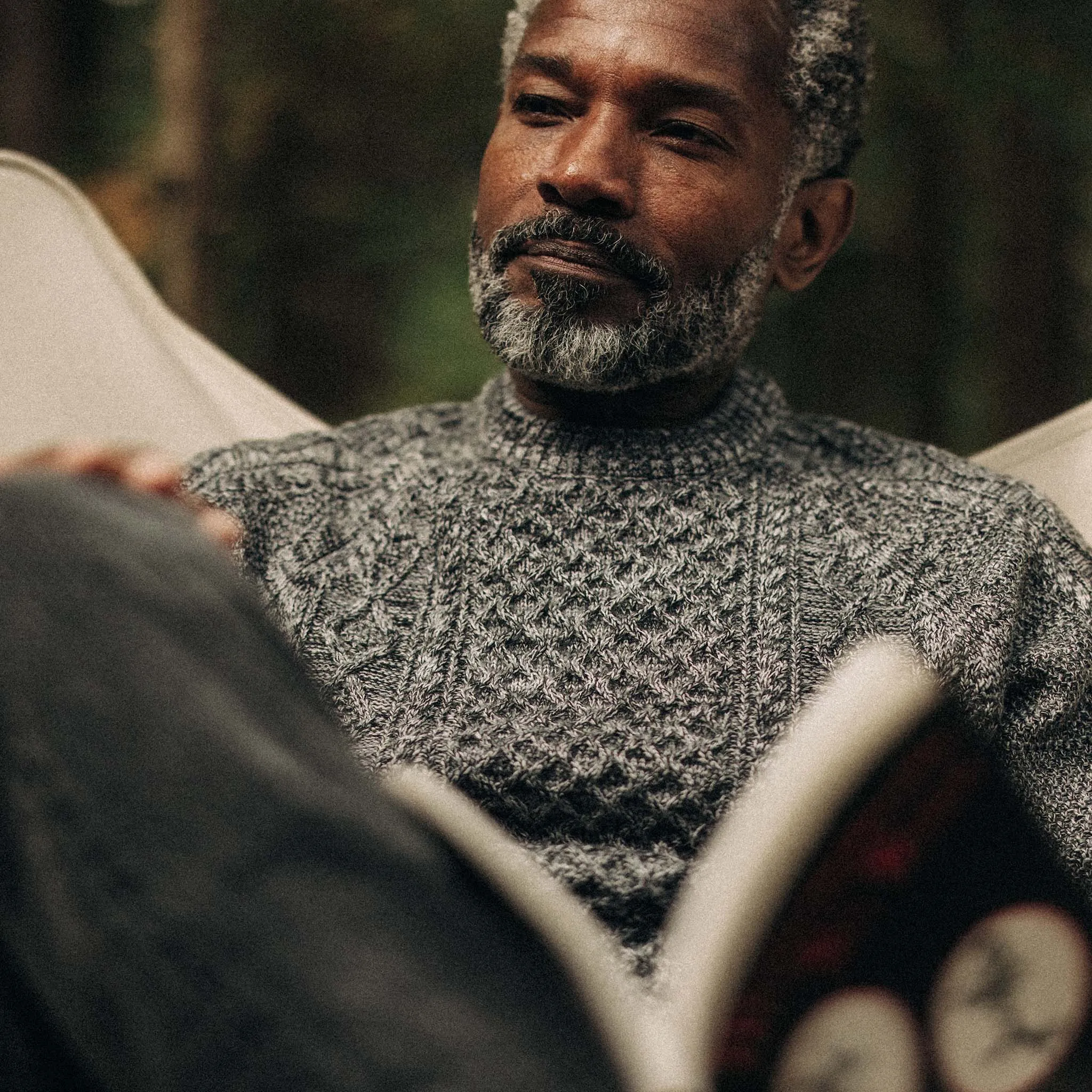 The Orr Sweater in Marled Coal Merino sold by Taylor Stitch product image thumbnail 4