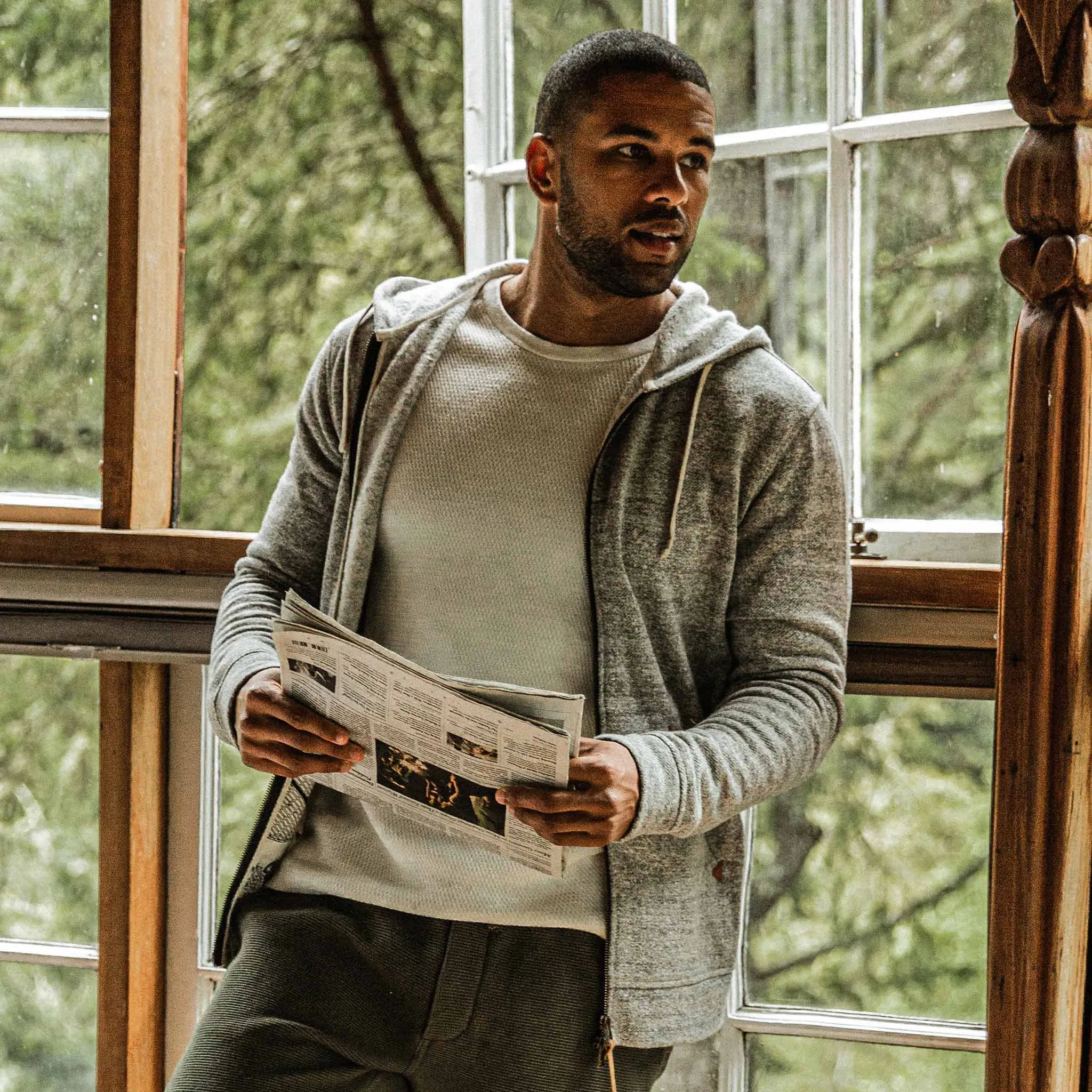 The Après Hoodie in Heather Grey sold by Taylor Stitch product image thumbnail 2