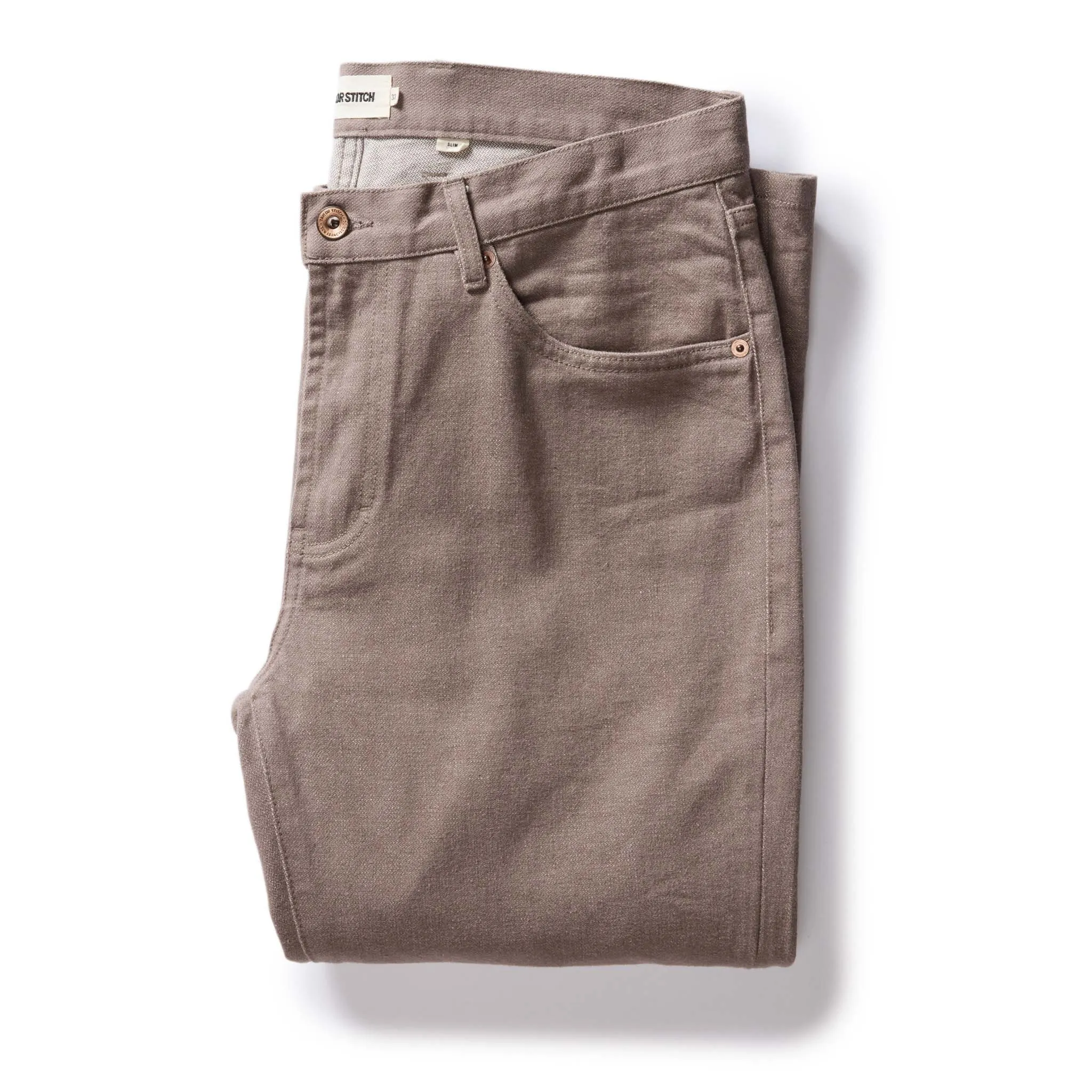 The Slim All Day Pant in Silt Broken Twill sold by Taylor Stitch