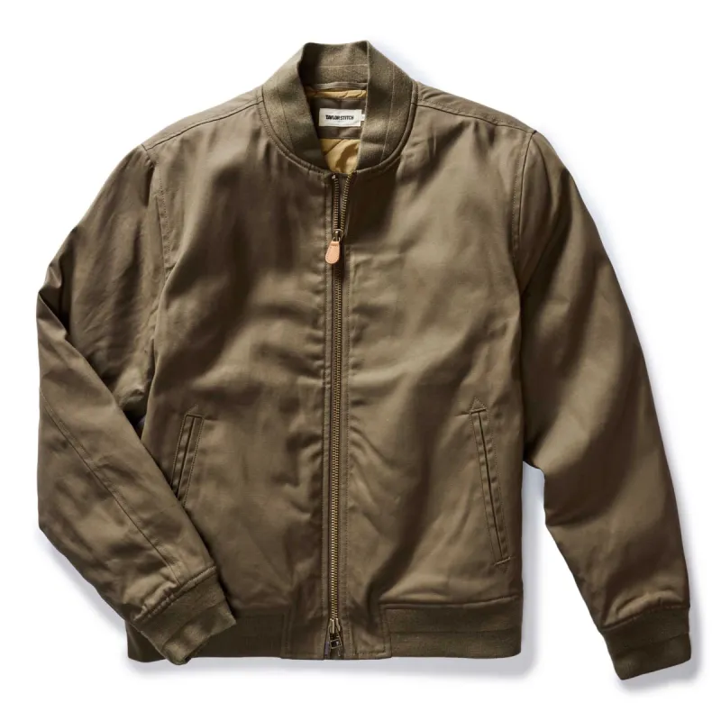 Taylor Stitch The Insulated Bomber Jacket in Coal Dry Wax