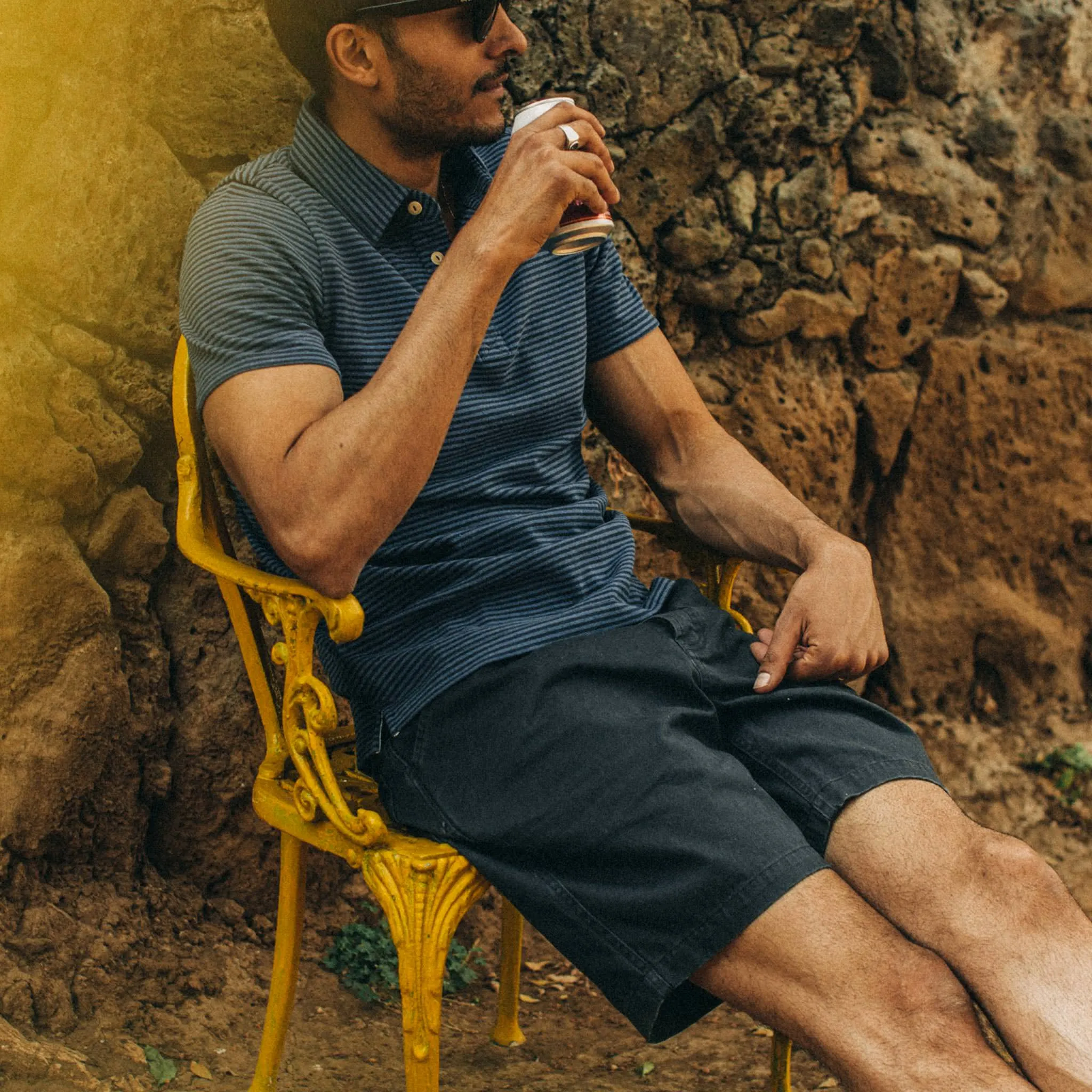 The Camp Short in Navy Herringbone sold by Taylor Stitch product image thumbnail 4
