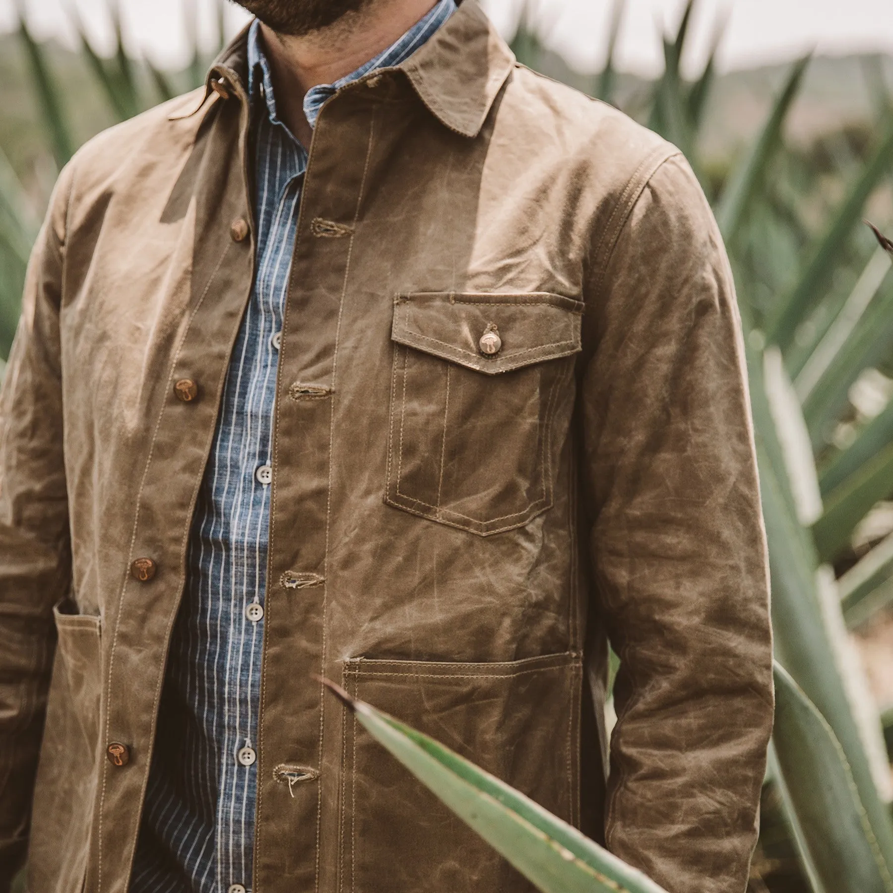 The Project Jacket in Field Tan Beeswaxed Canvas sold by Taylor Stitch product image thumbnail 4