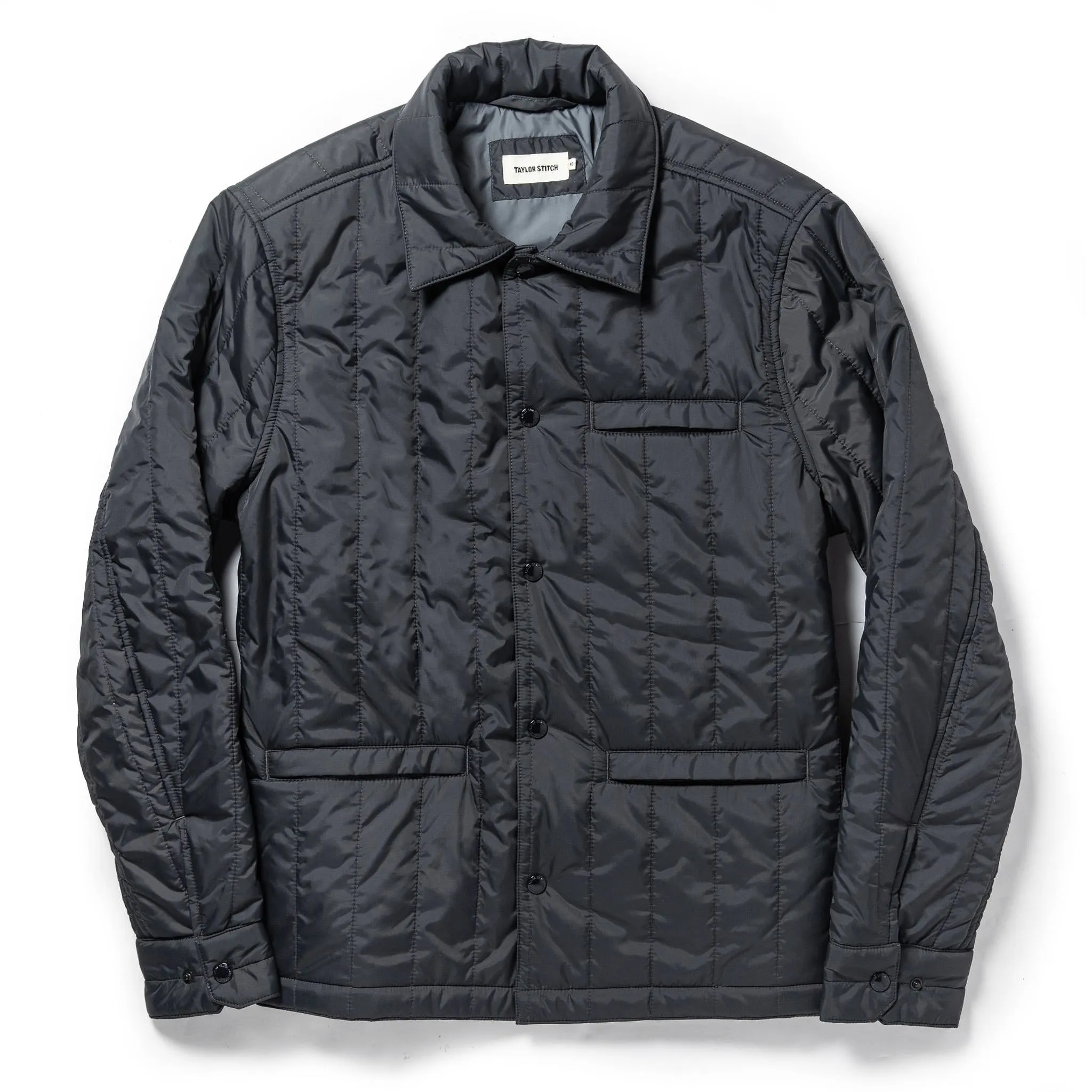 The Decker Jacket in Charcoal Quilt sold by Taylor Stitch