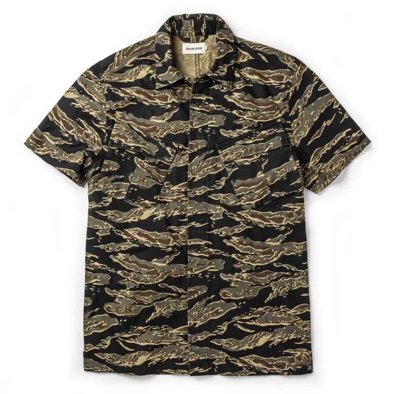 The Jungle Shirt in Tiger Camo sold by Taylor Stitch