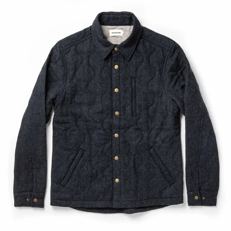 The Wilton Jacket in Navy Birdseye Wool sold by Taylor Stitch