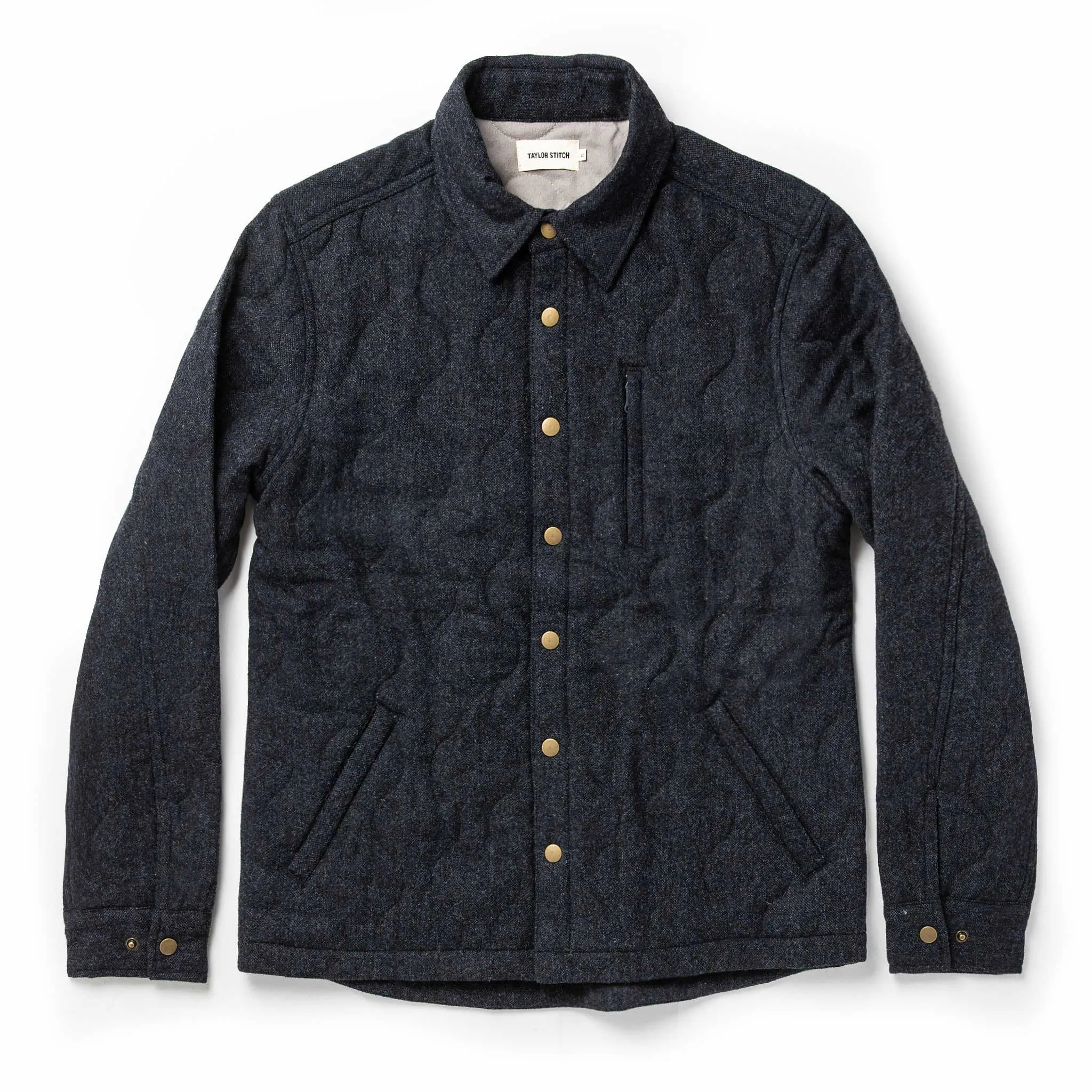 The Wilton Jacket in Navy Birdseye Wool sold by Taylor Stitch