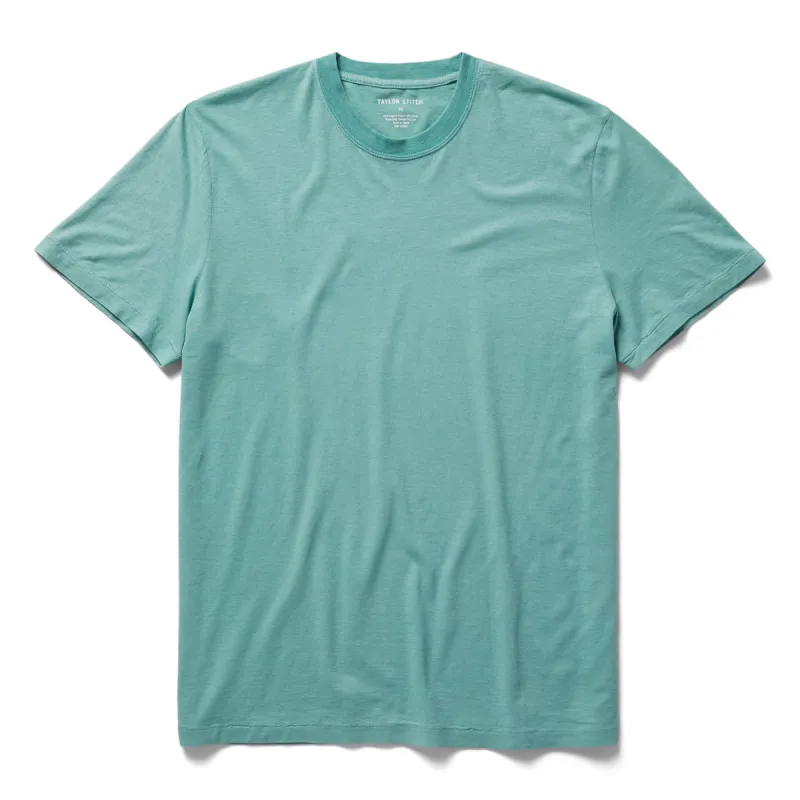 The Cotton Hemp Tee in Teal made by Taylor Stitch