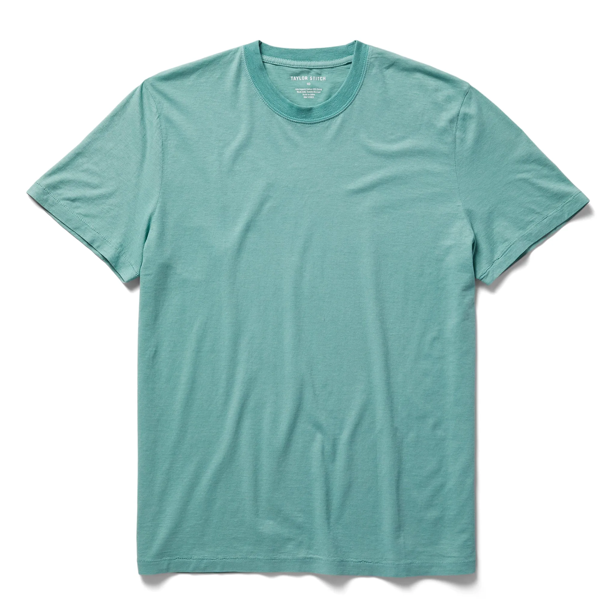 The Cotton Hemp Tee in Teal sold by Taylor Stitch