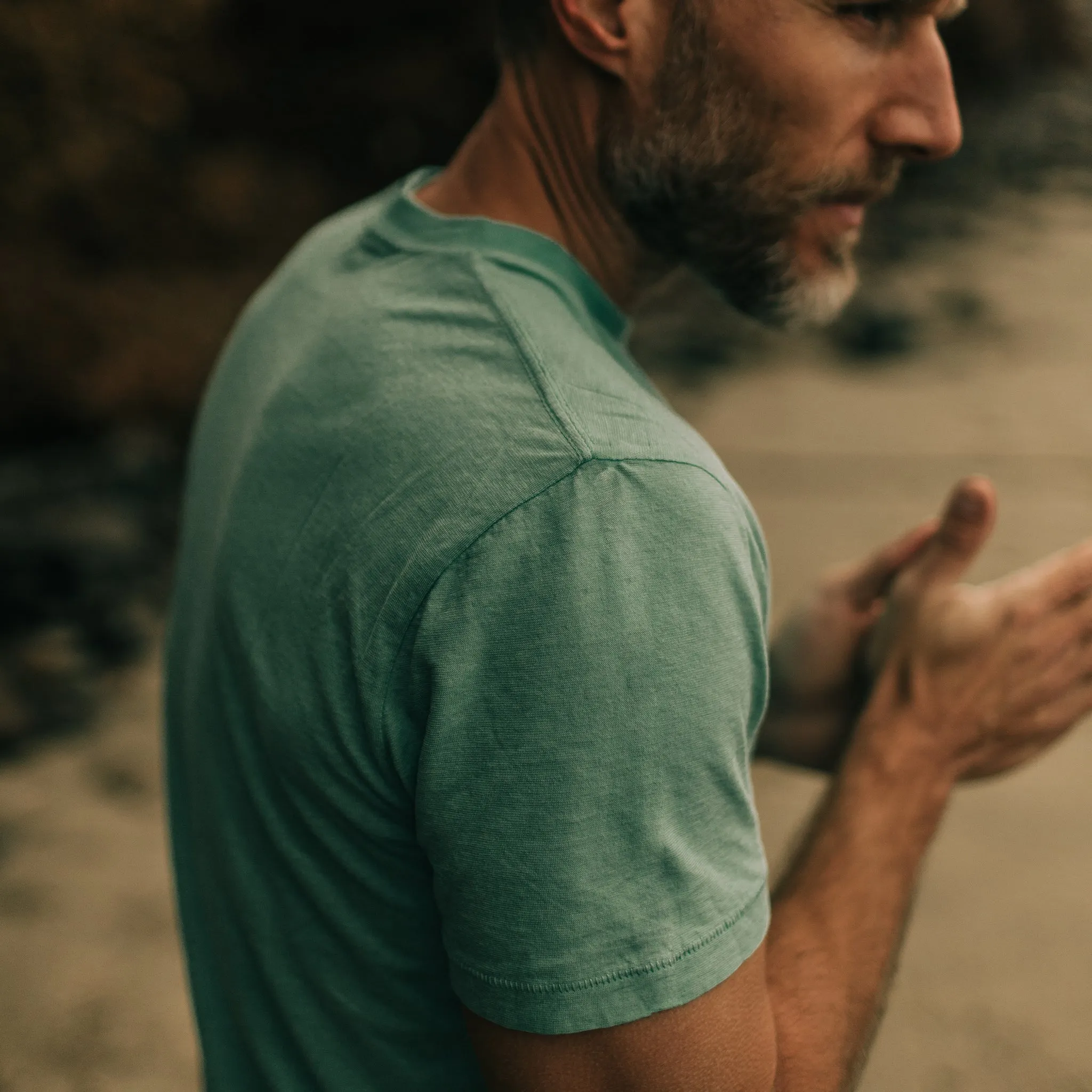 The Cotton Hemp Tee in Teal sold by Taylor Stitch product image thumbnail 2