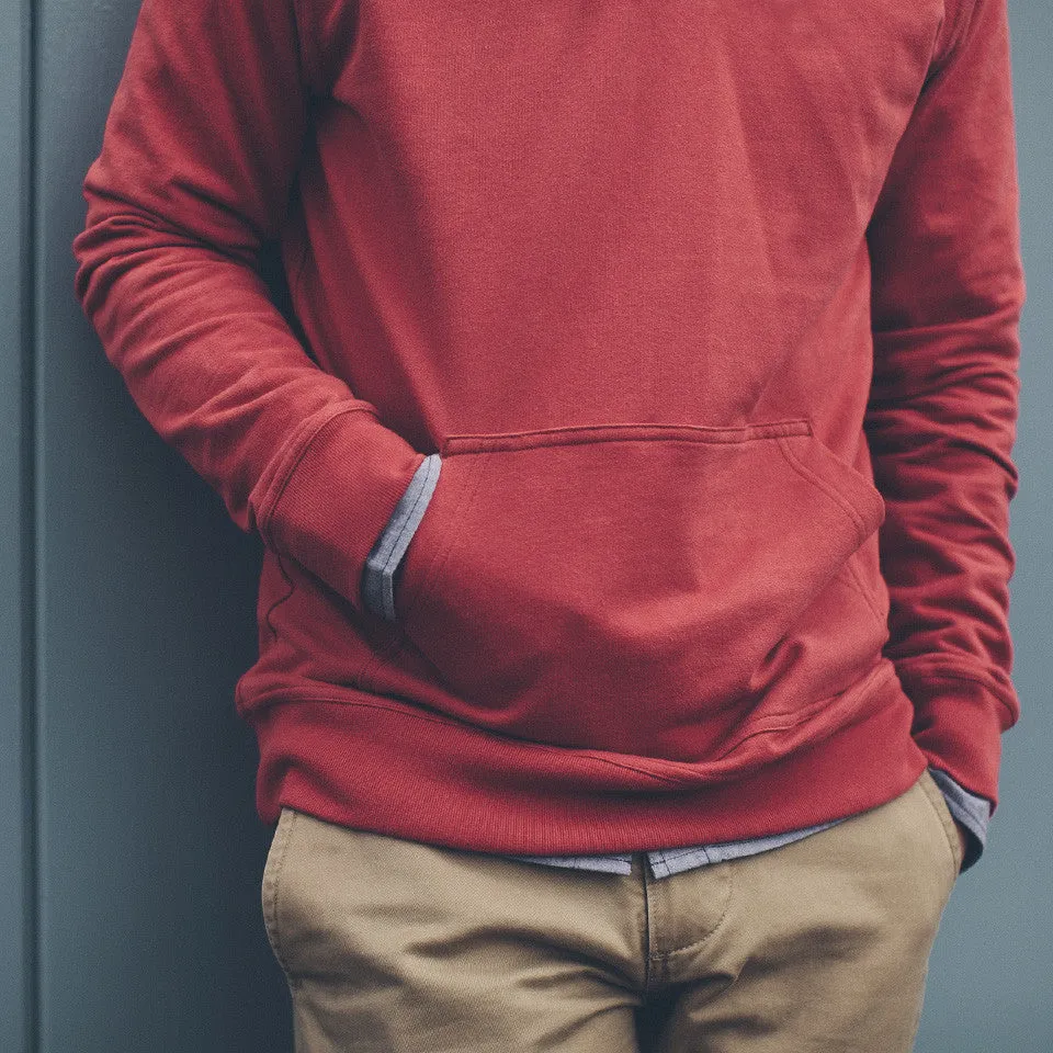 The Dusty Red 3 Button Hooded Sweatshirt sold by Taylor Stitch product image thumbnail 5