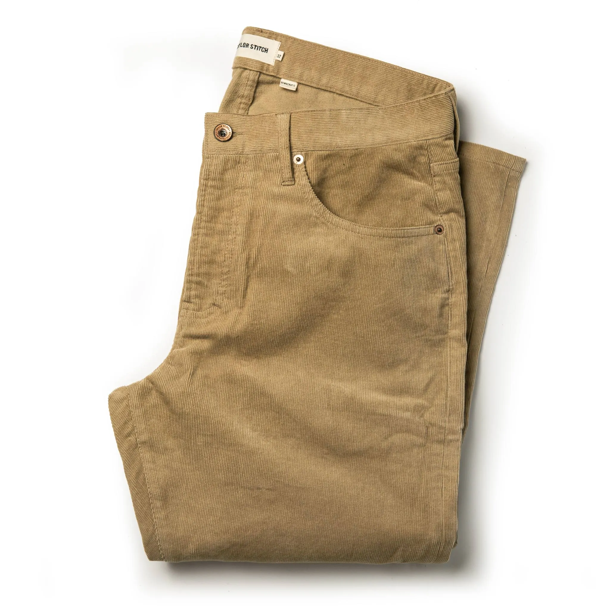 The Democratic All Day Pant in British Khaki Cord sold by Taylor Stitch