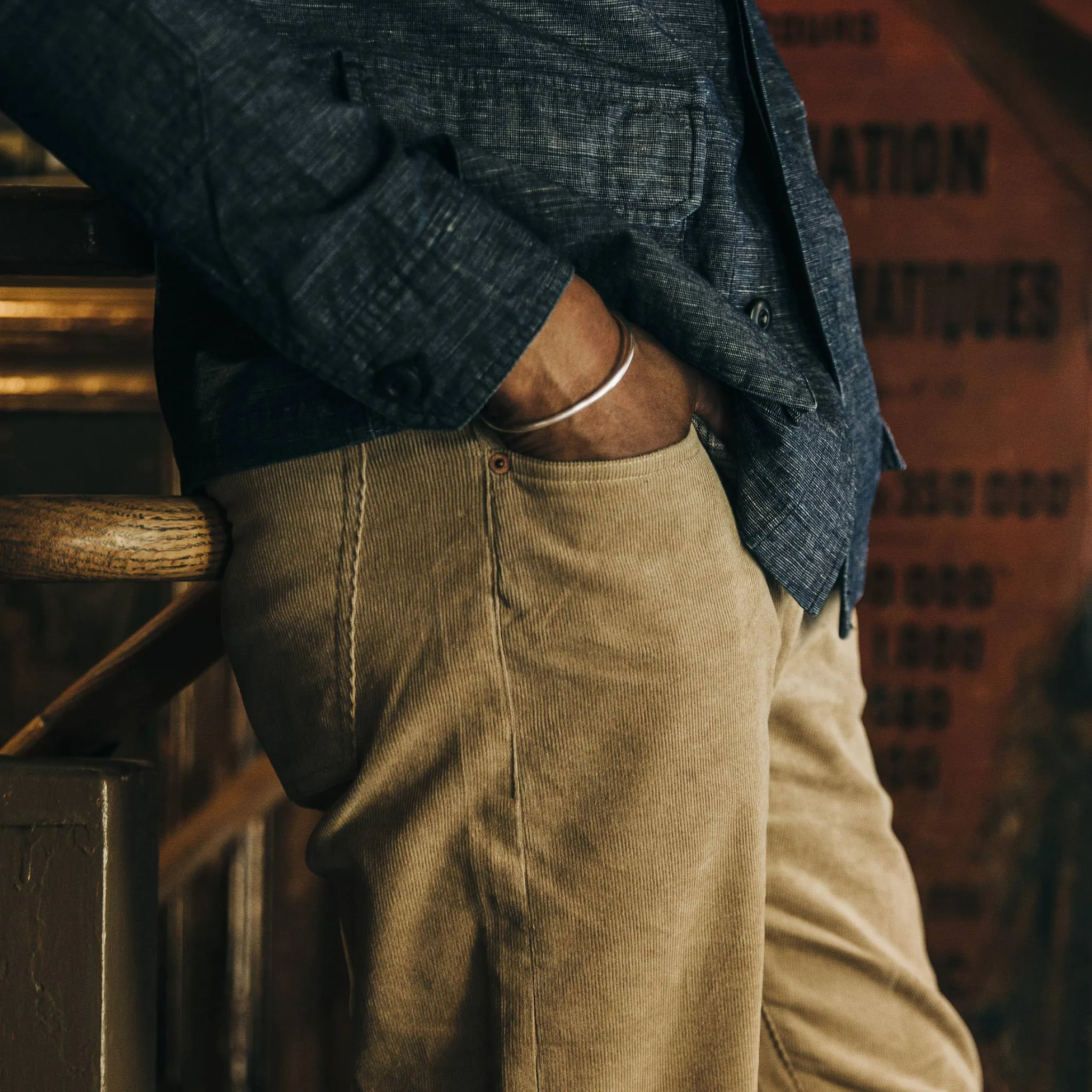 The Democratic All Day Pant in British Khaki Cord sold by Taylor Stitch product image thumbnail 3