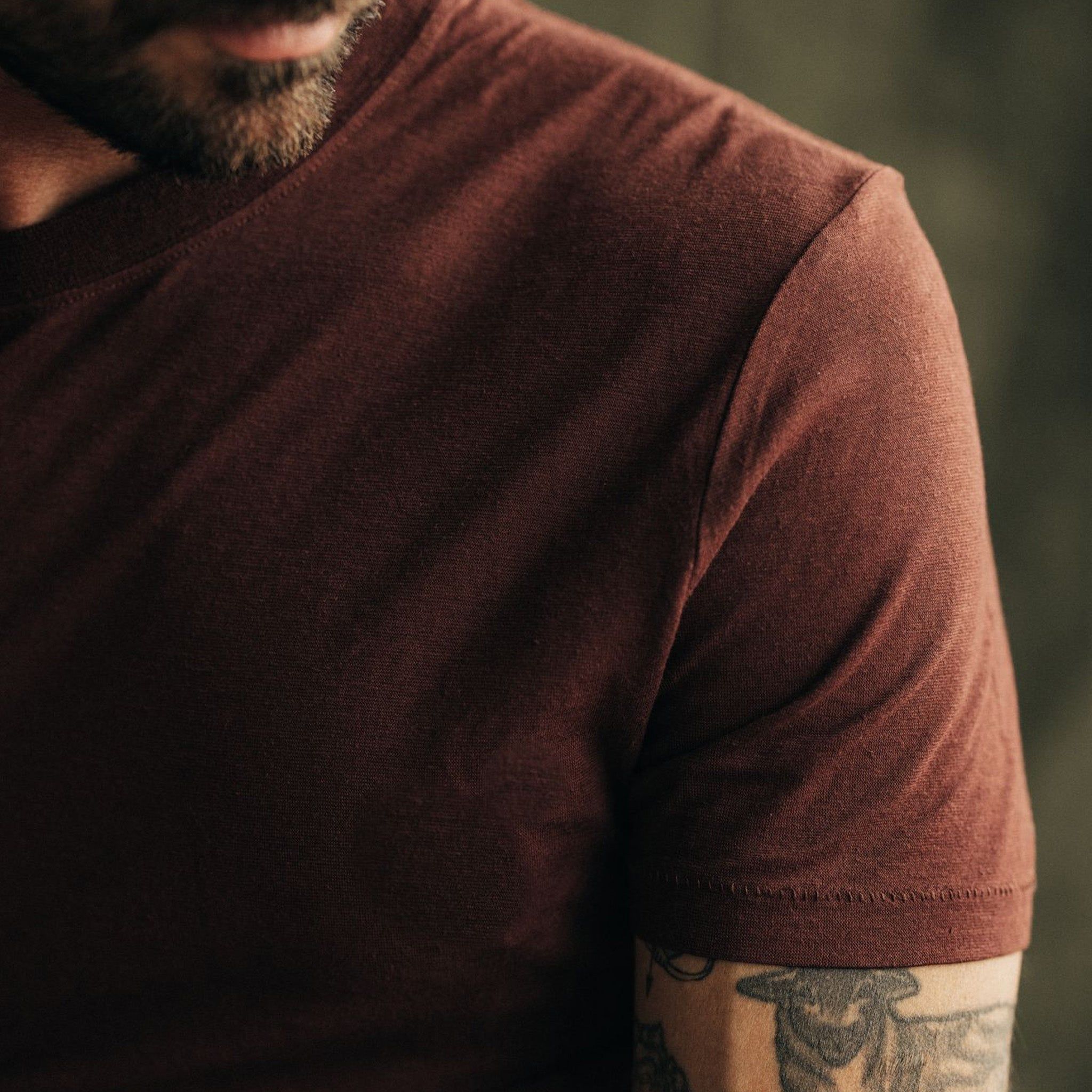 The Cotton Hemp Tee in Black Cherry sold by Taylor Stitch product image thumbnail 3