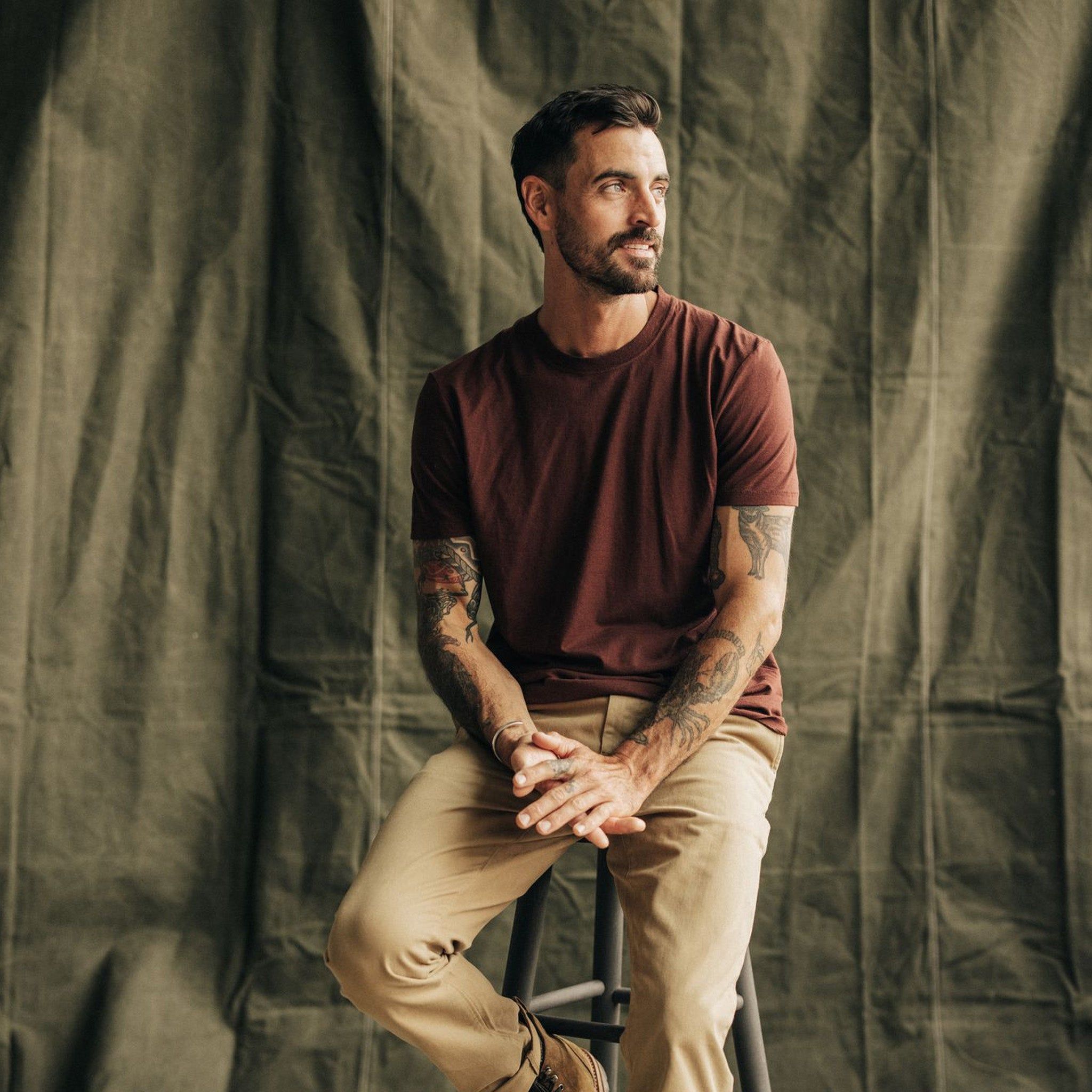 The Cotton Hemp Tee in Black Cherry sold by Taylor Stitch product image thumbnail 2