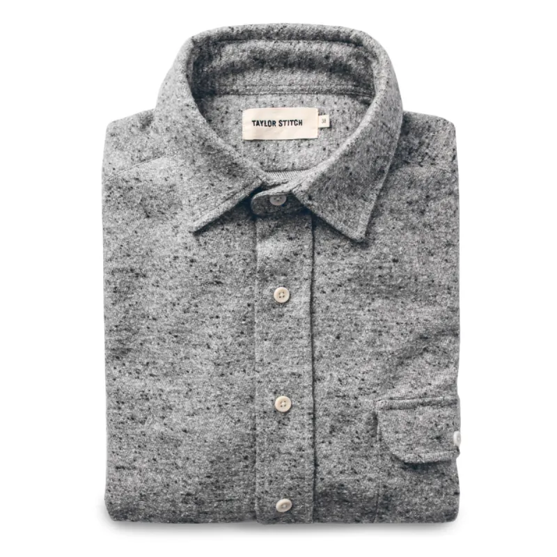 The Sun Down Shirt in Speckled Grey sold by Taylor Stitch