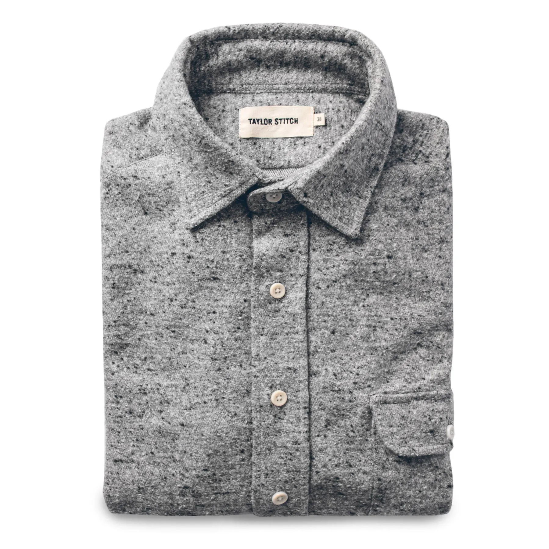 The Sun Down Shirt in Speckled Grey sold by Taylor Stitch