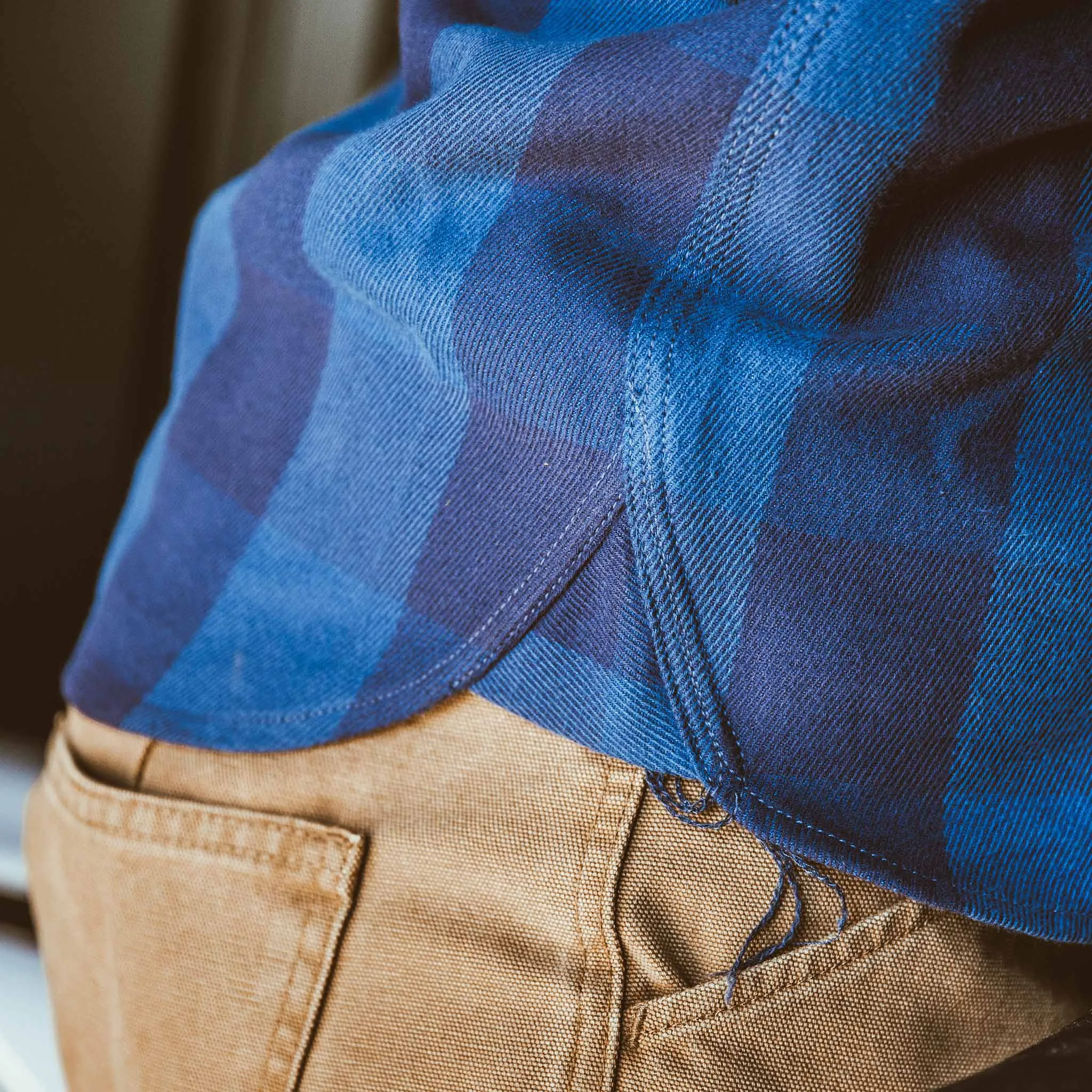 The Moto Utility Shirt in Royal & Navy Buffalo Plaid sold by Taylor Stitch product image thumbnail 4