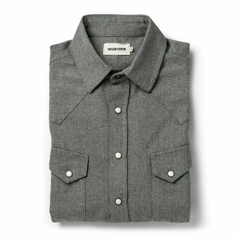 The Western Shirt in Olive Melange made by Taylor Stitch