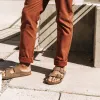 The Camp Pant in Rust Reverse Sateen sold by Taylor Stitch