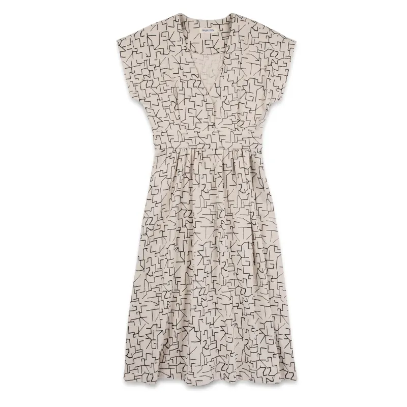 The Emma Dress in Maze Print sold by Taylor Stitch