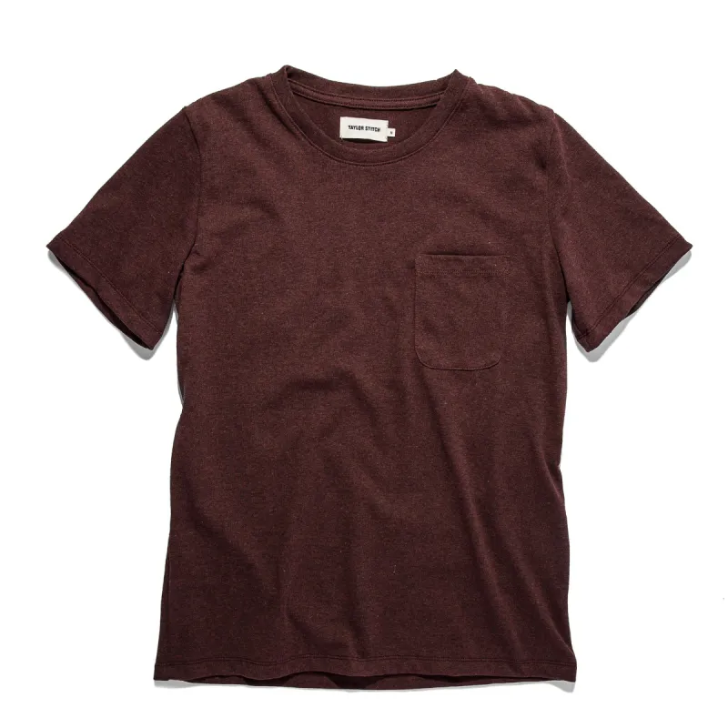 The Heavy Bag Tee in Burgundy sold by Taylor Stitch