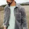The Utility Shirt in Dark Charcoal Crepe Cord sold by Taylor Stitch