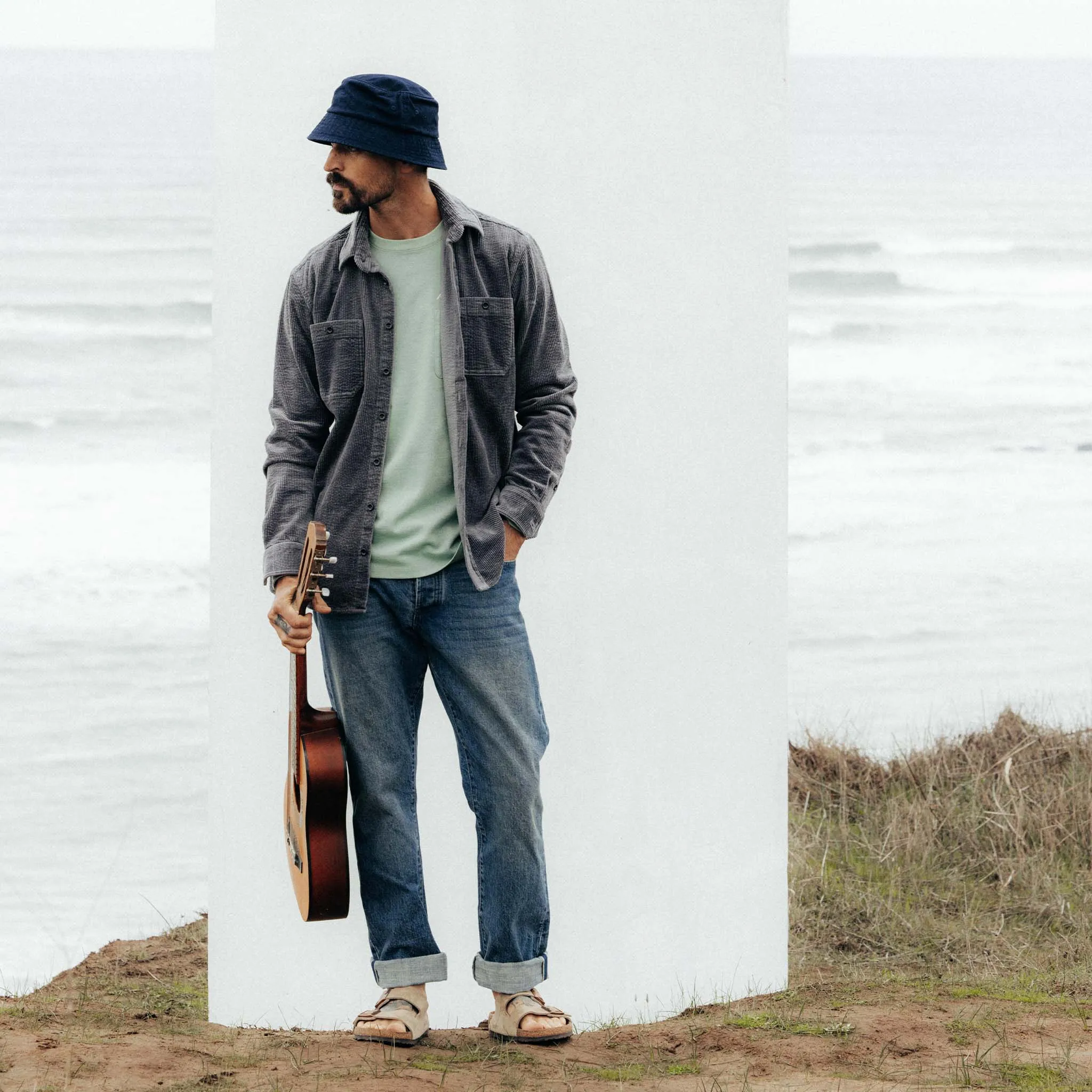 The Utility Shirt in Dark Charcoal Crepe Cord sold by Taylor Stitch product image thumbnail 2