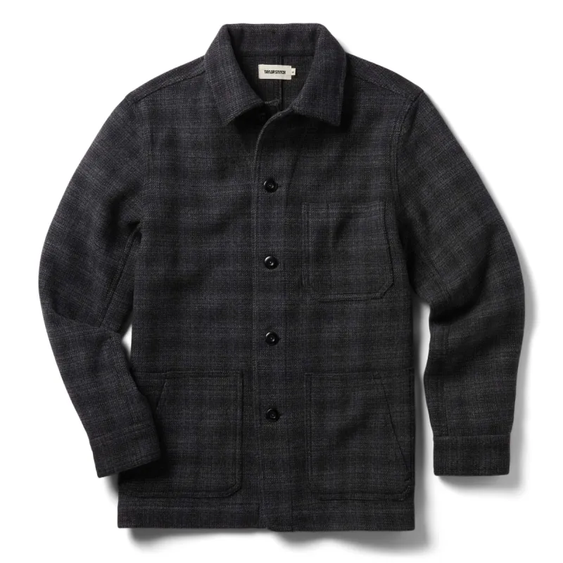 The Ojai Jacket in Ash Plaid Wool sold by Taylor Stitch