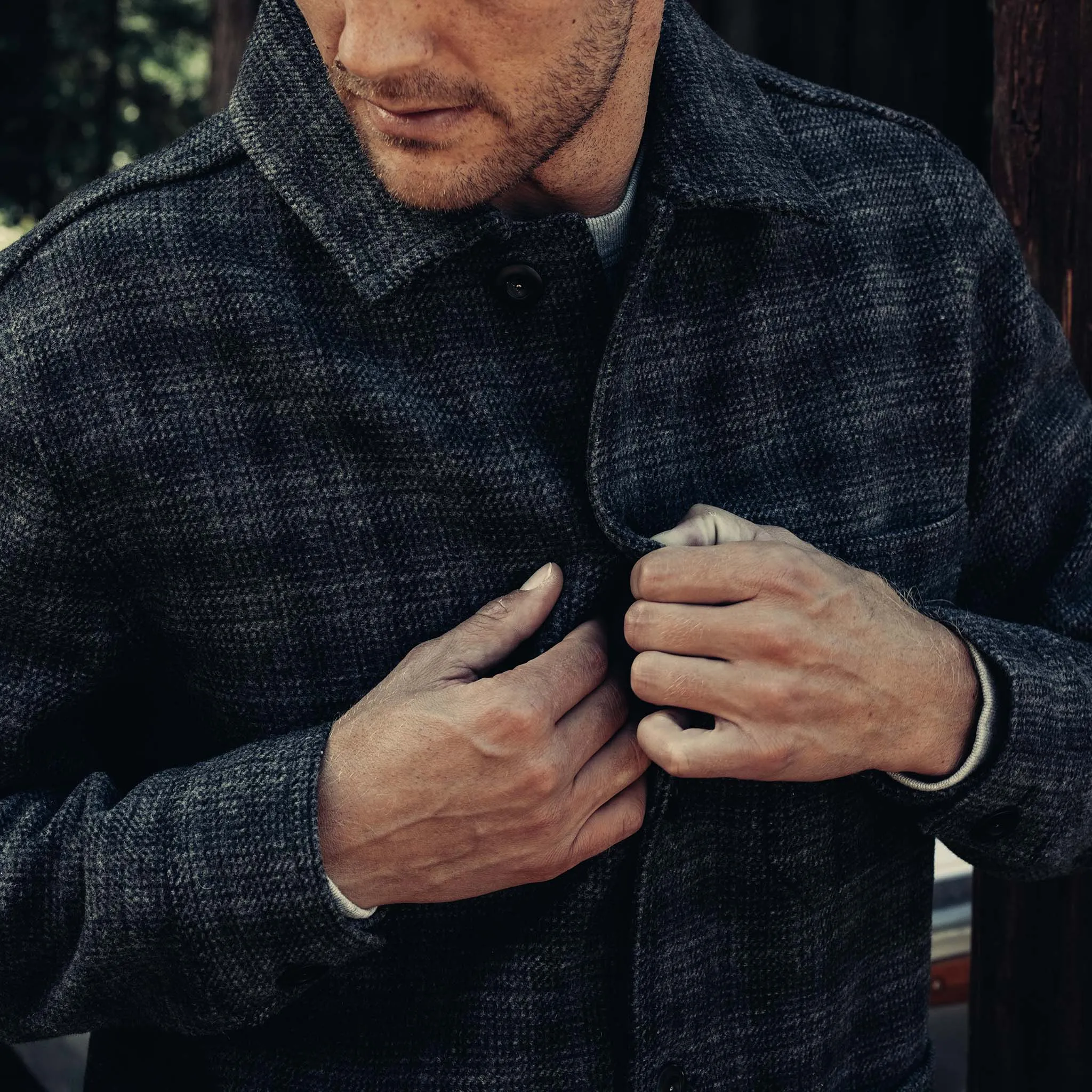 The Ojai Jacket in Ash Plaid Wool sold by Taylor Stitch product image thumbnail 3