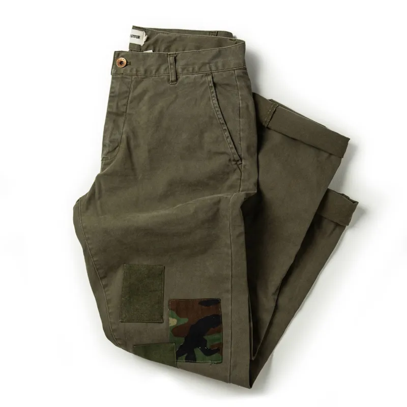 The Atelier and Repairs Chino in Olive sold by Taylor Stitch