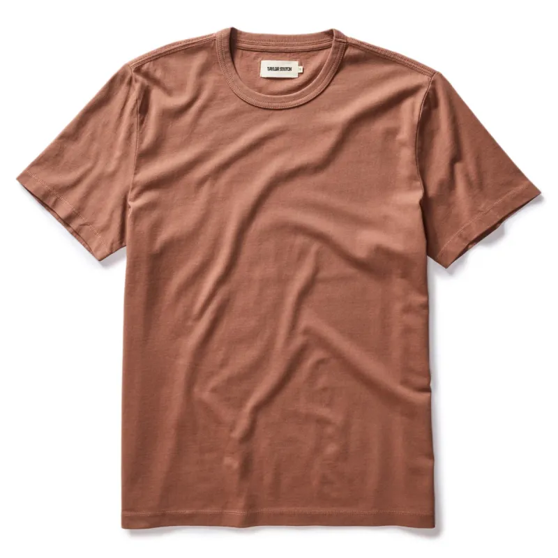 The Organic Cotton Tee in Faded Brick sold by Taylor Stitch