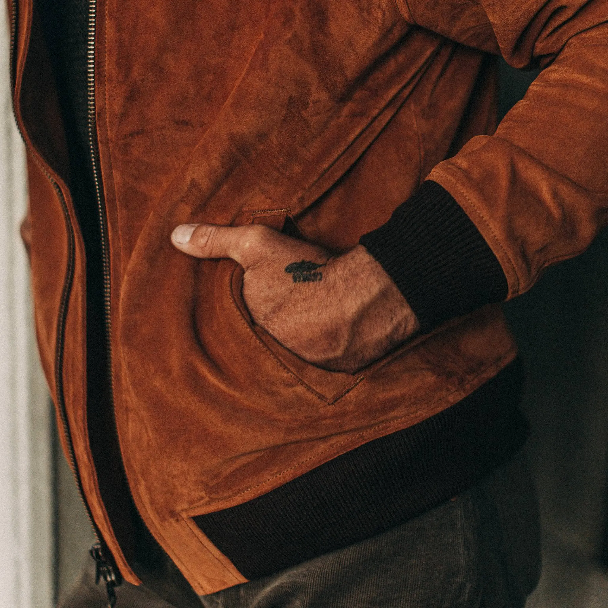 The Bomber Jacket in Whiskey Suede sold by Taylor Stitch product image thumbnail 4