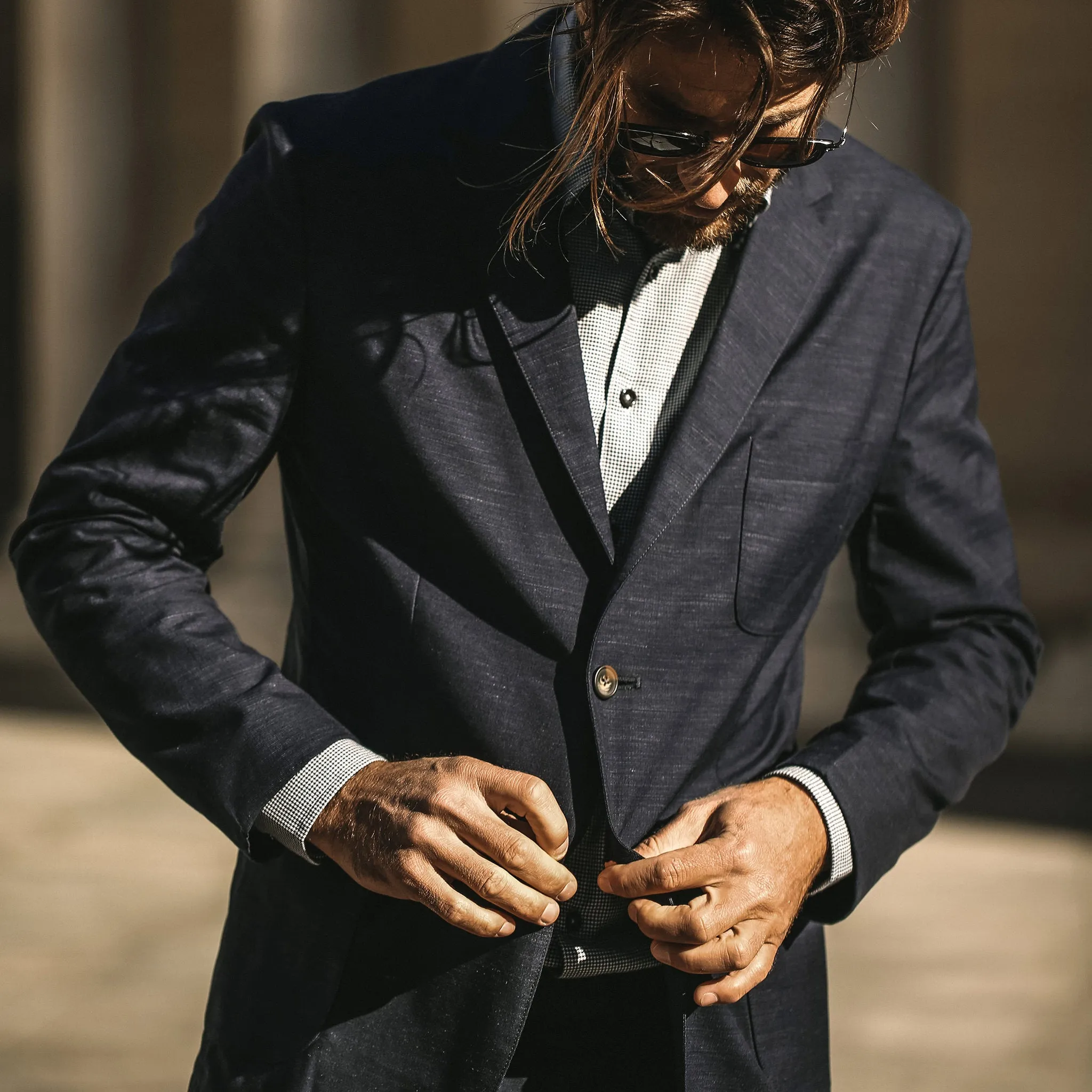 The Telegraph Jacket in Navy Slub sold by Taylor Stitch product image thumbnail 4