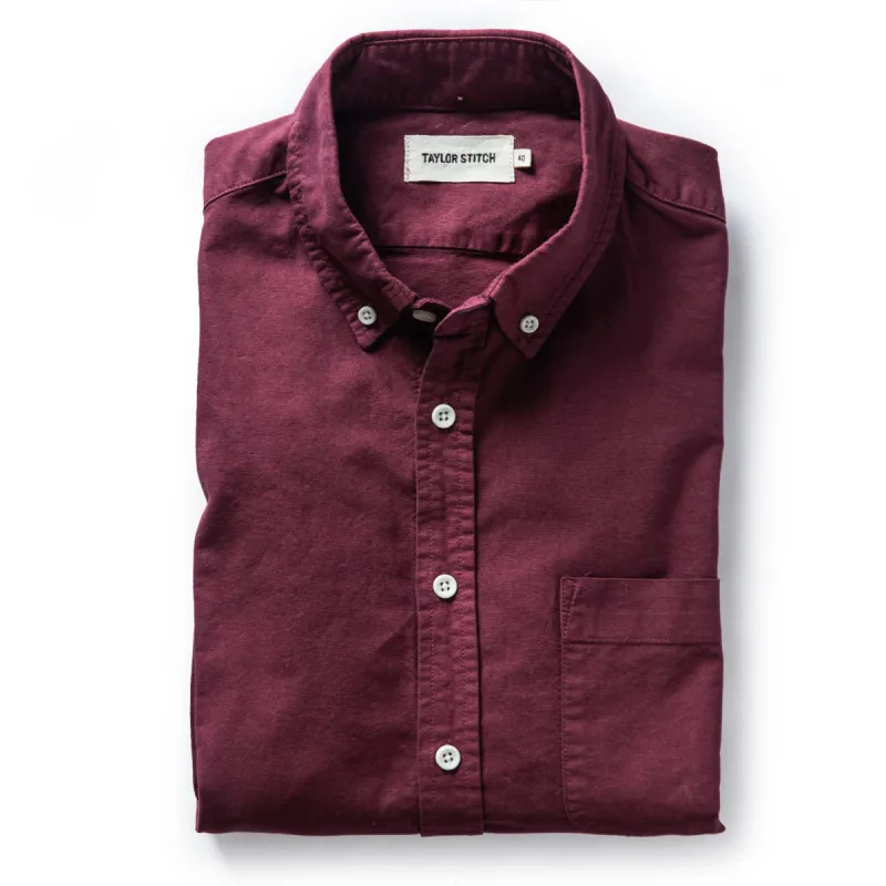 The Jack in Burgundy Oxford sold by Taylor Stitch