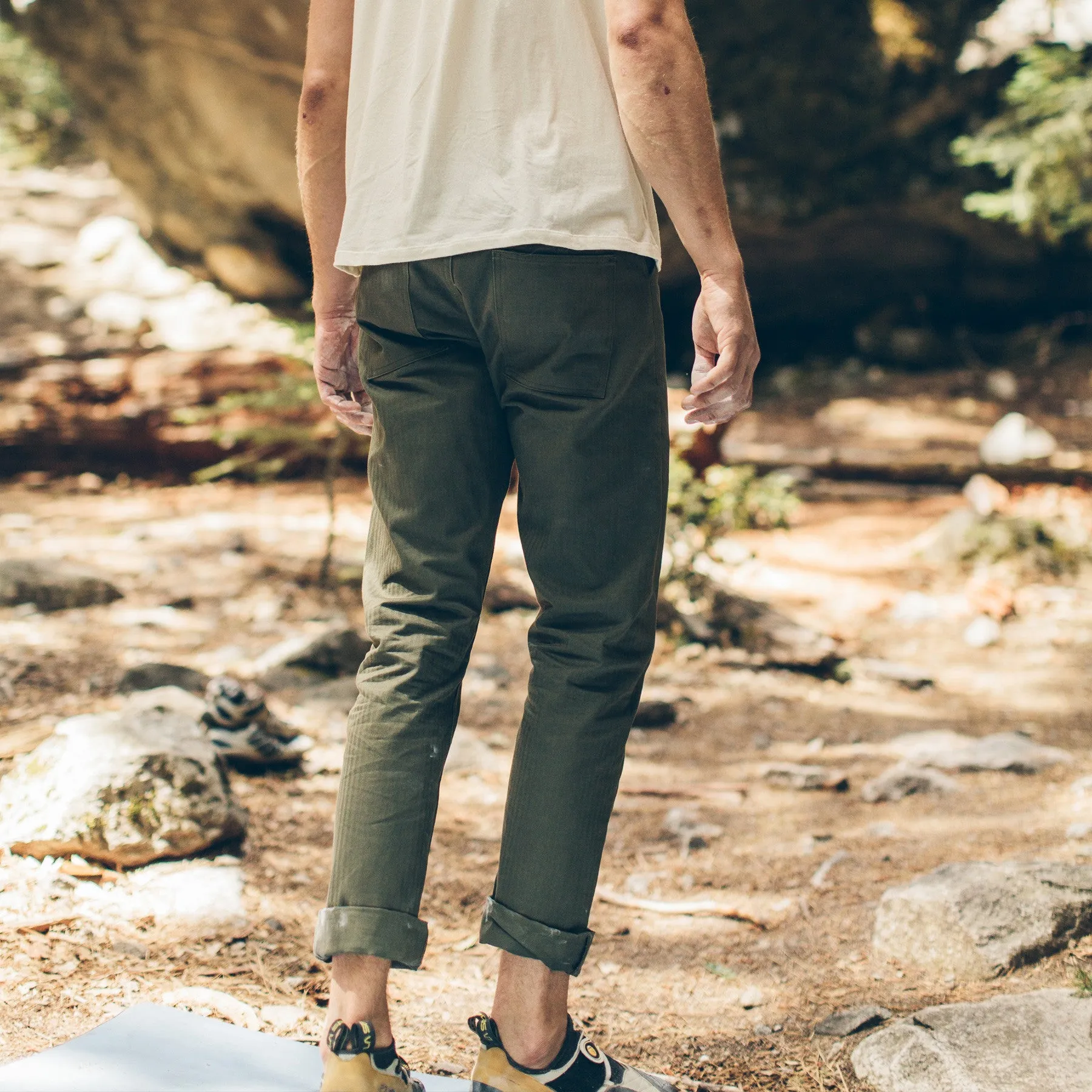 The Camp Pant in Olive Drab Herringbone sold by Taylor Stitch product image thumbnail 2