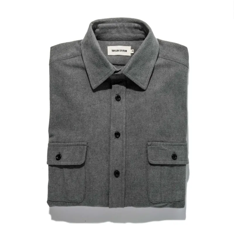 The Yosemite Shirt in Heather Charcoal sold by Taylor Stitch