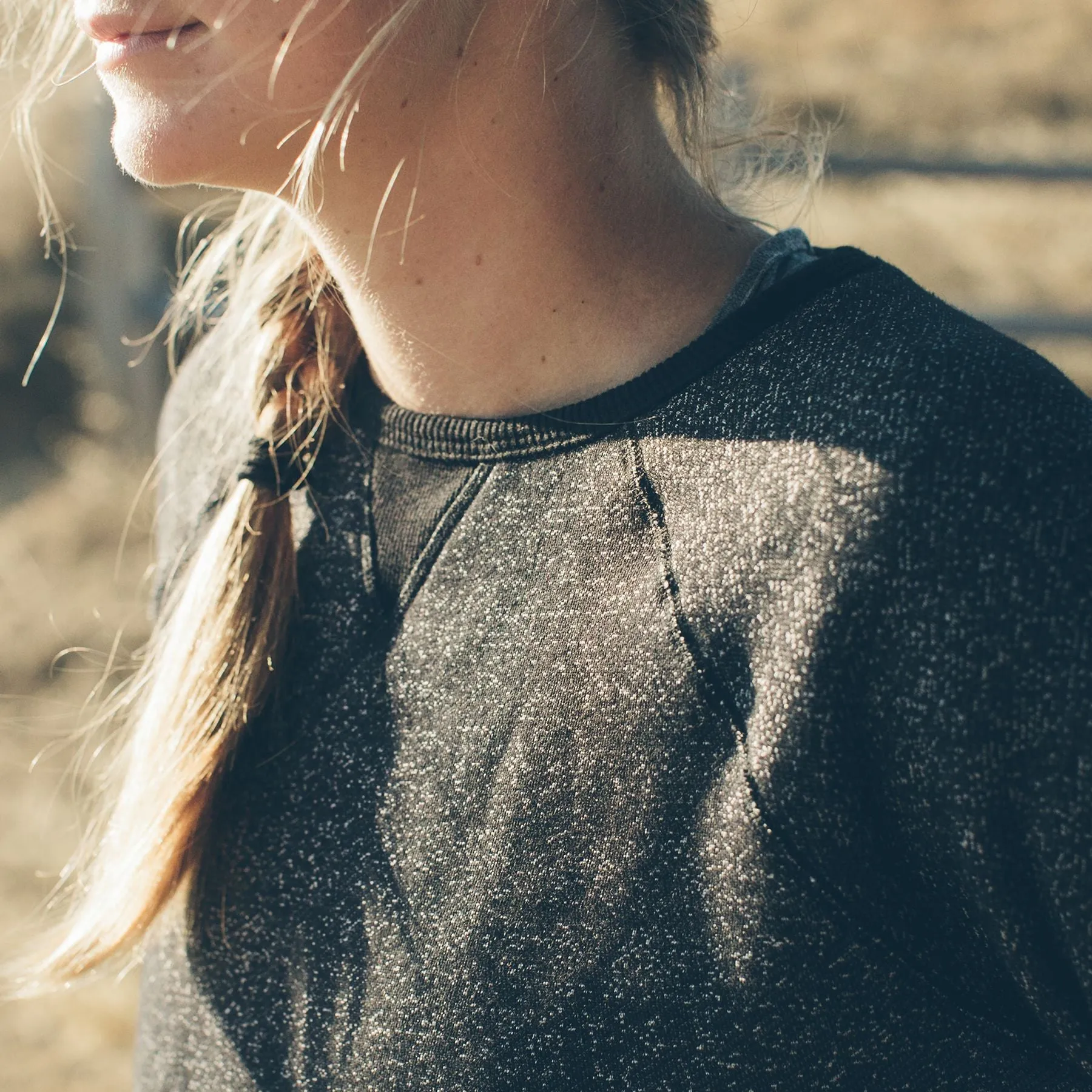 The Women's Apres Crewneck in Salt and Pepper Fleece sold by Taylor Stitch product image thumbnail 2